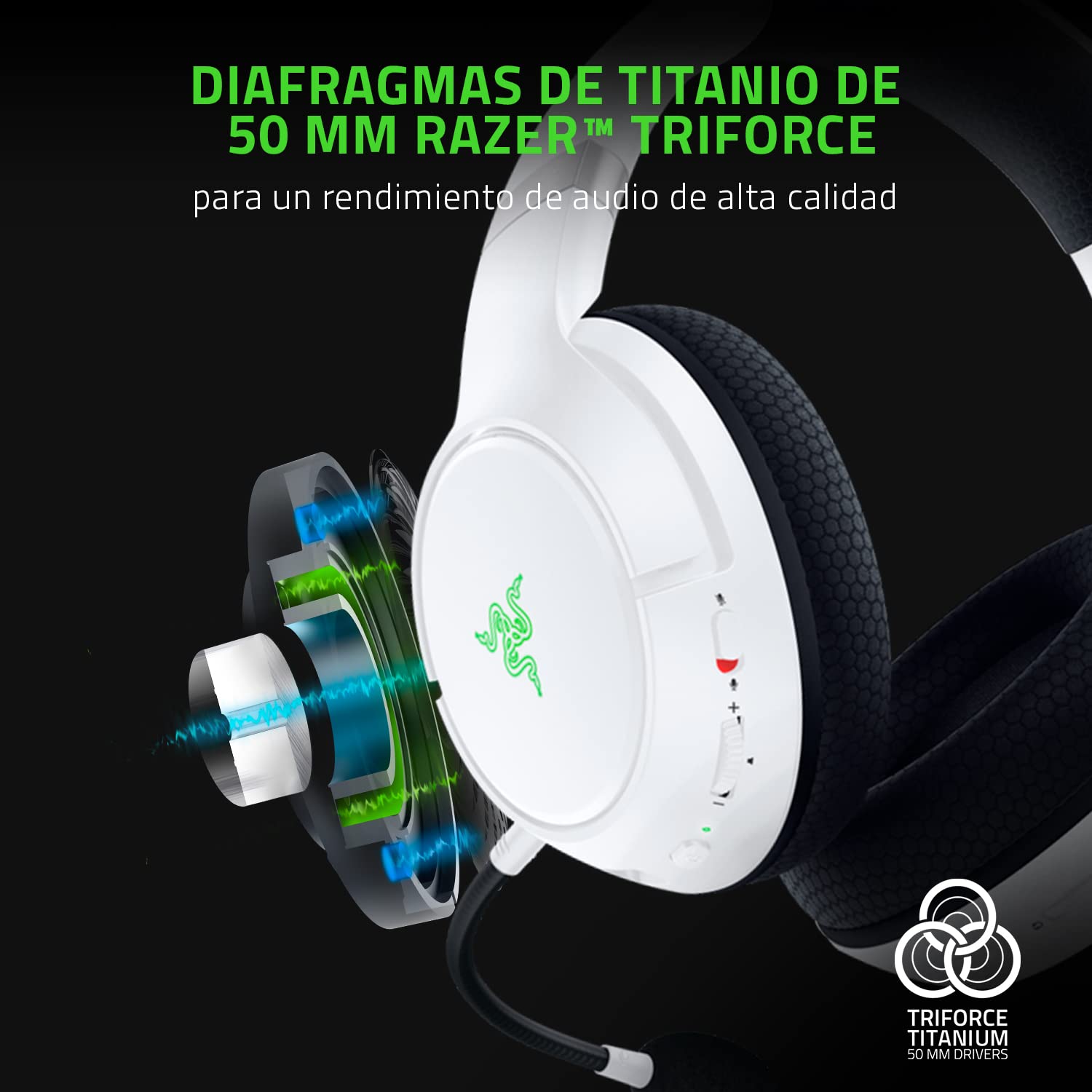 Razer Kaira Pro - Auriculares inalámbricos para juegos para Xbox Series X, S + Xbox One + PC y Smartphone (auriculares inalámbricos, Bluetooth, altavoces de 50 mm, micrófono supercardioide) Blanco