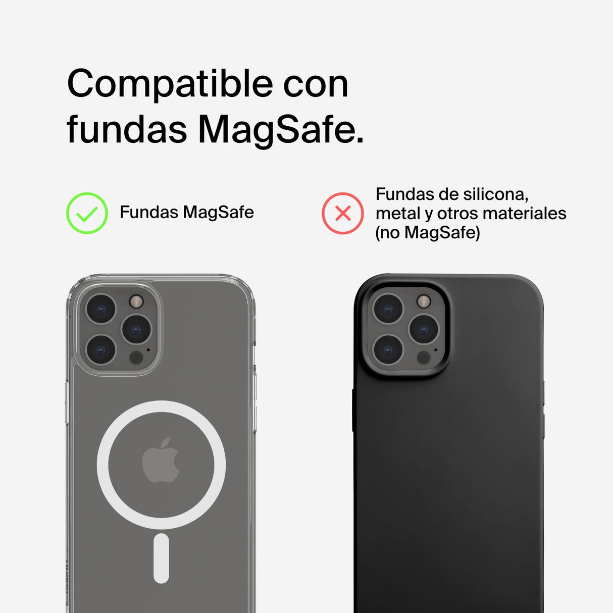 Belkin BoostCharge Pro Cargador inalámbrico 2 en 1 con Qi2 de 15 W, estación de Carga con MagSafe para iPhone Series 16, 15, 14, 13 y 12, Apple Watch, AirPods y Otros, Fuente de alimentación, Negro
