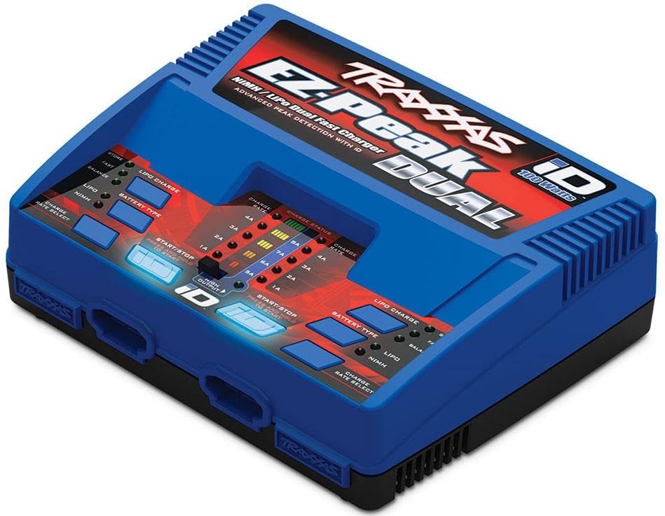 Traxxas EZ-Peak Plus Dual - Cargador para modelismo (8 A, LiPo, NiMH Minus-Delta-U, detección de batería)