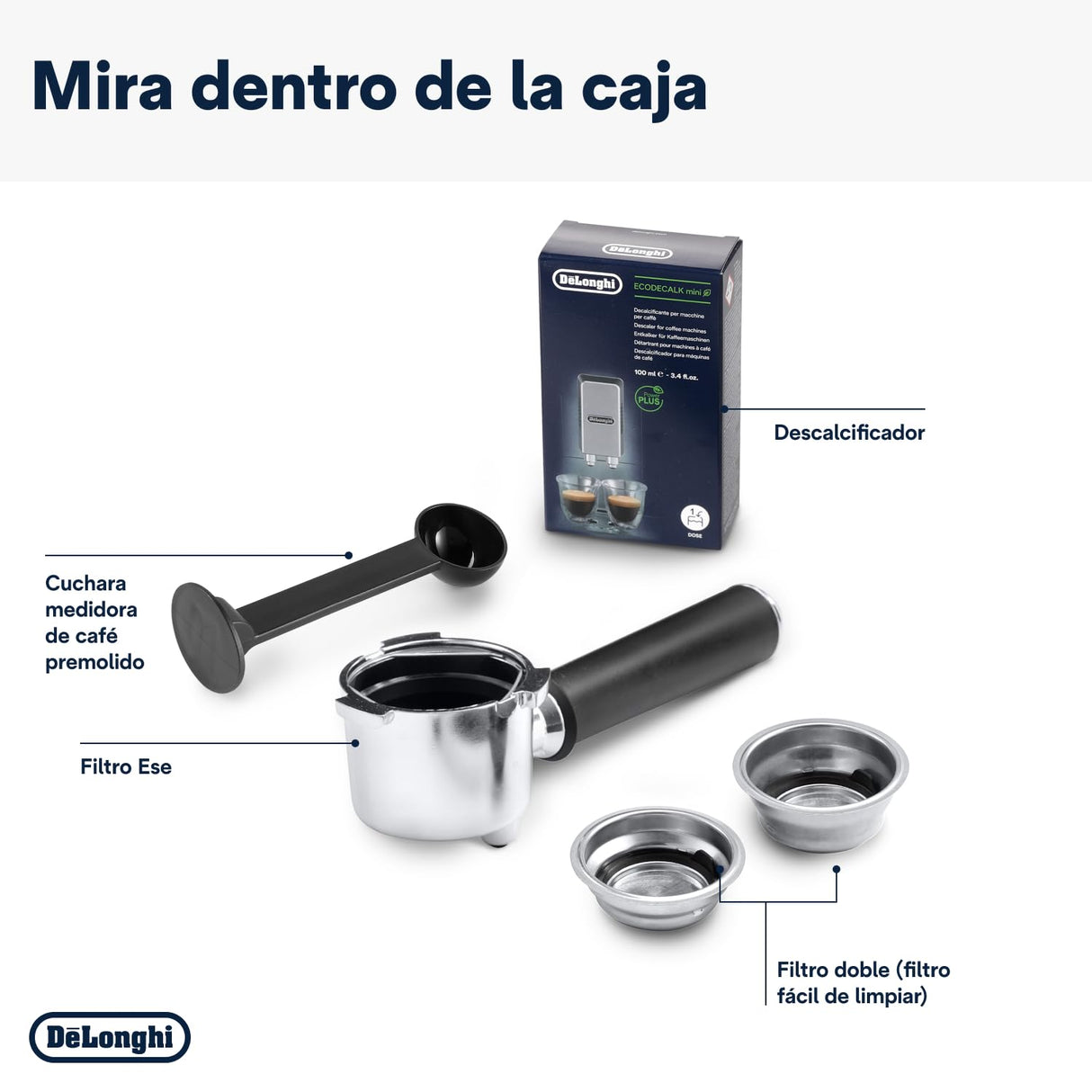 De'Longhi Dedica - Cafetera de Bomba de Acero Inoxidable para Café Molido o Monodosis, Cafetera para Espresso y Cappuccino, Depósito de 1.3 Litros, Sistema Anti-goteo, EC685.BK, Negro