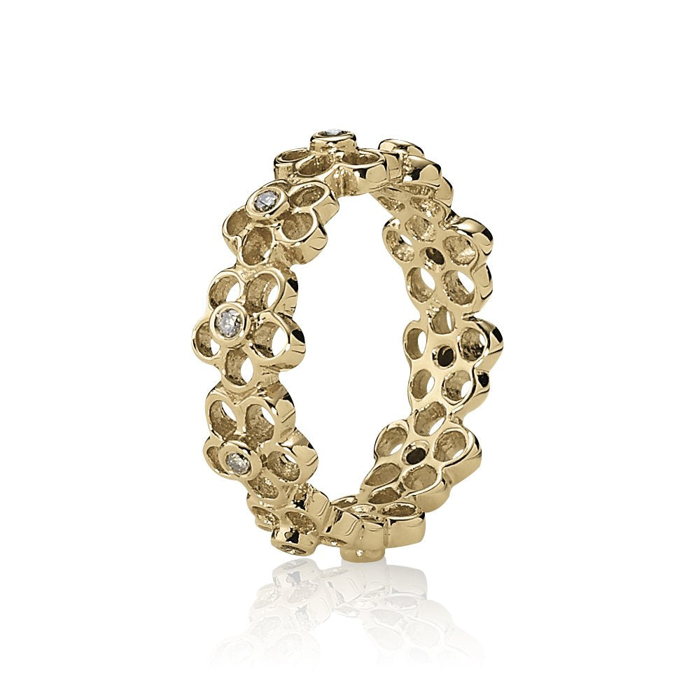 Pandora 150138DN-52 - Anillo de oro amarillo de 14 quilates, talla 12 (16,56 mm)