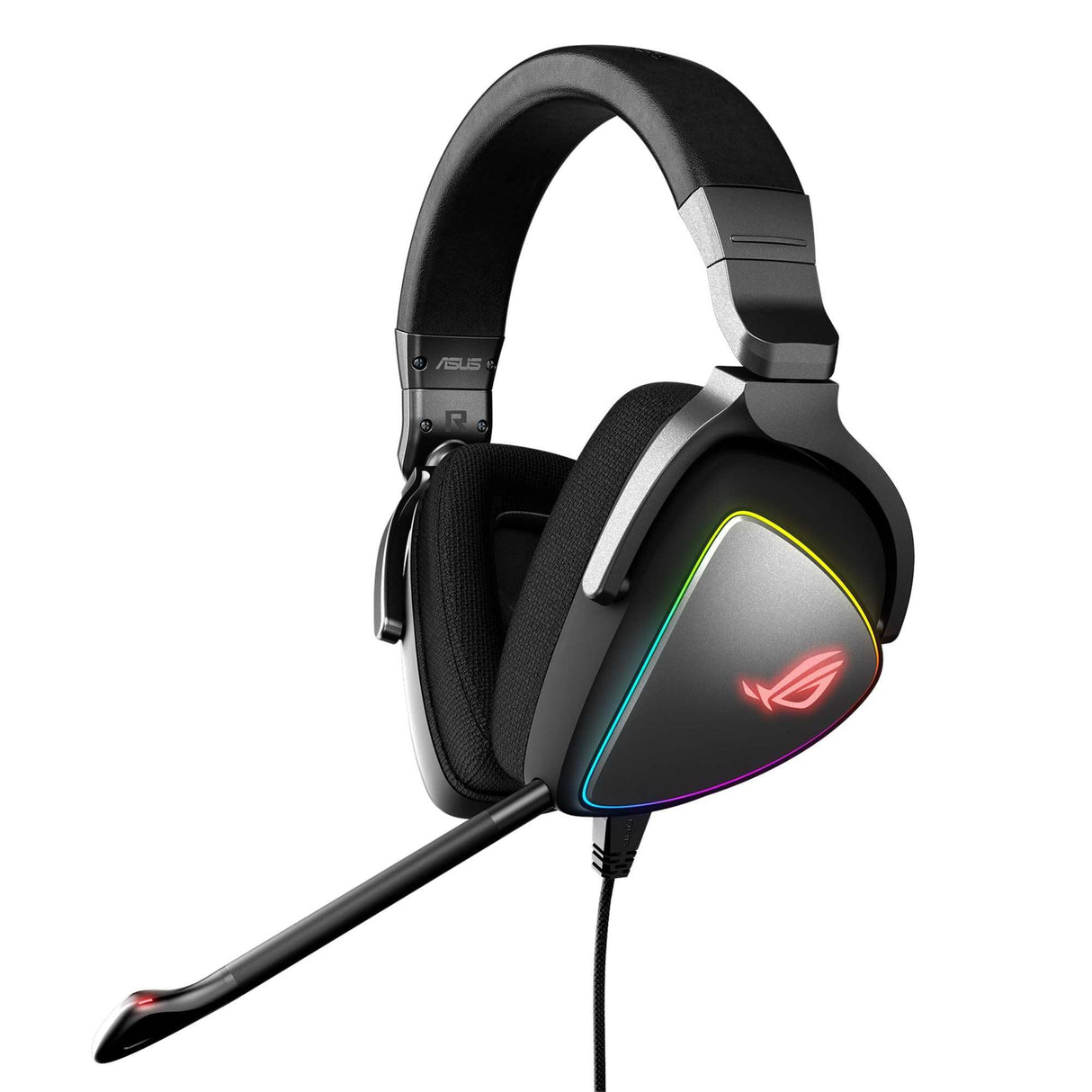 ASUS ROG Delta RGB Gaming Headset with Hi-Res ESS Quad-DAC, Circular RGB Lighting Effect and USB-C Connector for PCs, Consoles and Mobile Gaming, BLACK