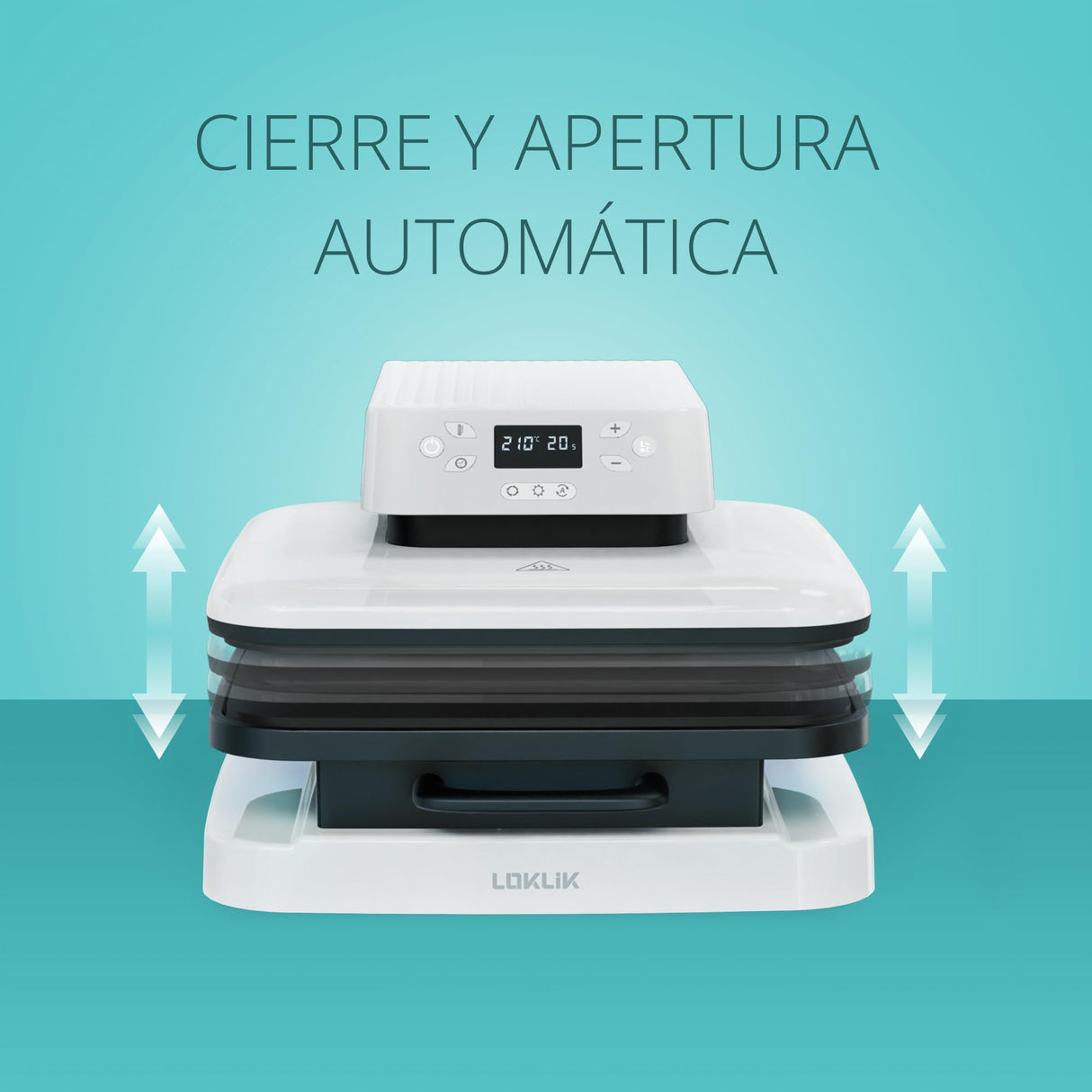 LOKLIK Prensa Térmica Automática Prensa Térmica Blanca - Adhesivo Térmico Impresión Textil - Prensas Térmicas de Vinilo Transfer Para Camisetas, Bolsos, Bolsas y Otros Textiles Maquina de Sublimacion