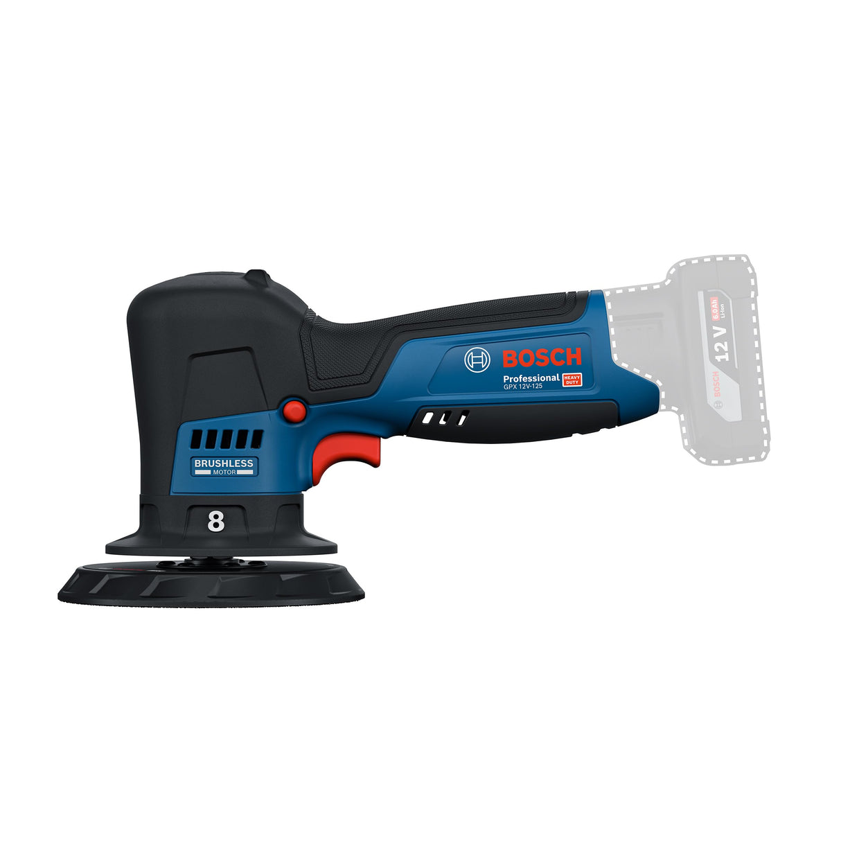 Bosch Professional 12V System pulidora a batería GPX 12V-125 (incl. herramienta con plato de caucho montado con cierre por contacto de 125 mm, plato de espuma de corte y pulido de 125 mm)