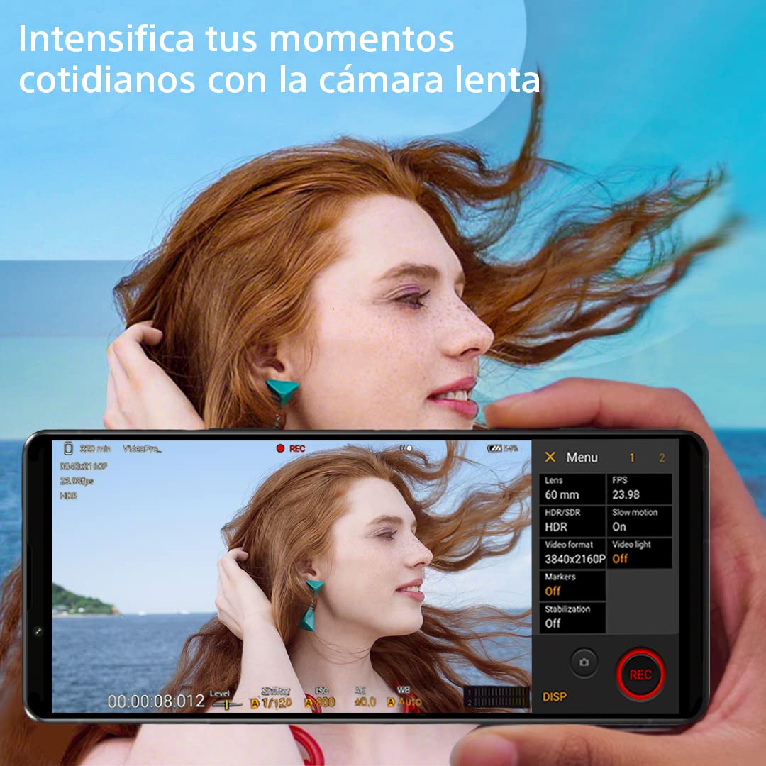Sony Xperia 5 IV Teléfono Inteligente, OLED de 6.1" 21:9 HDR, Tasa de Refresco de 120 Hz, Entrada de Audio de 3.5 mm, Android 12, Libre, 8 GB de RAM, 128 GB de Almacenamiento, Negro