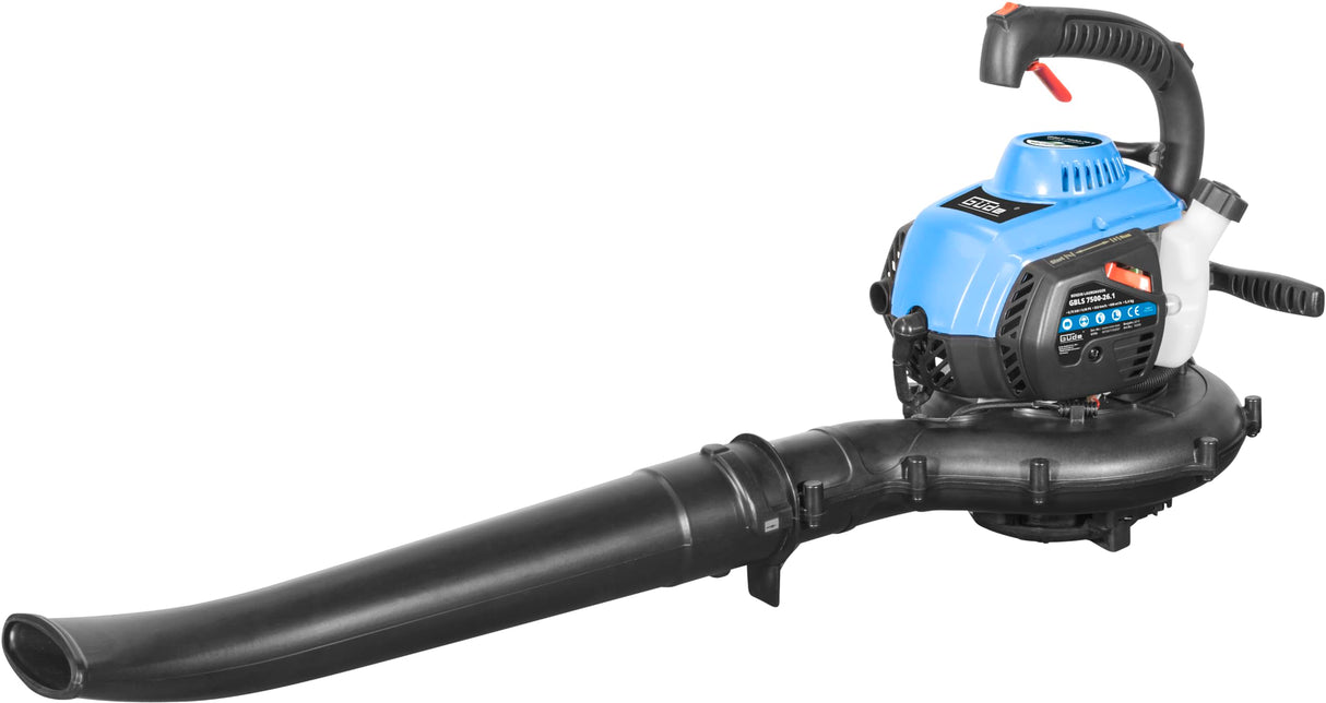 Güde Aspirador de Hojas de Gasolina GBLS 7500-26.1 (Motor de 2 Tiempos, Potencia de Motor de 0,75 kW/1,0 CV, TÜV/GS, cilindrada de 26 cm³, Velocidad de soplado de 252 km/h, Flujo de Aire de 600 m³/h,