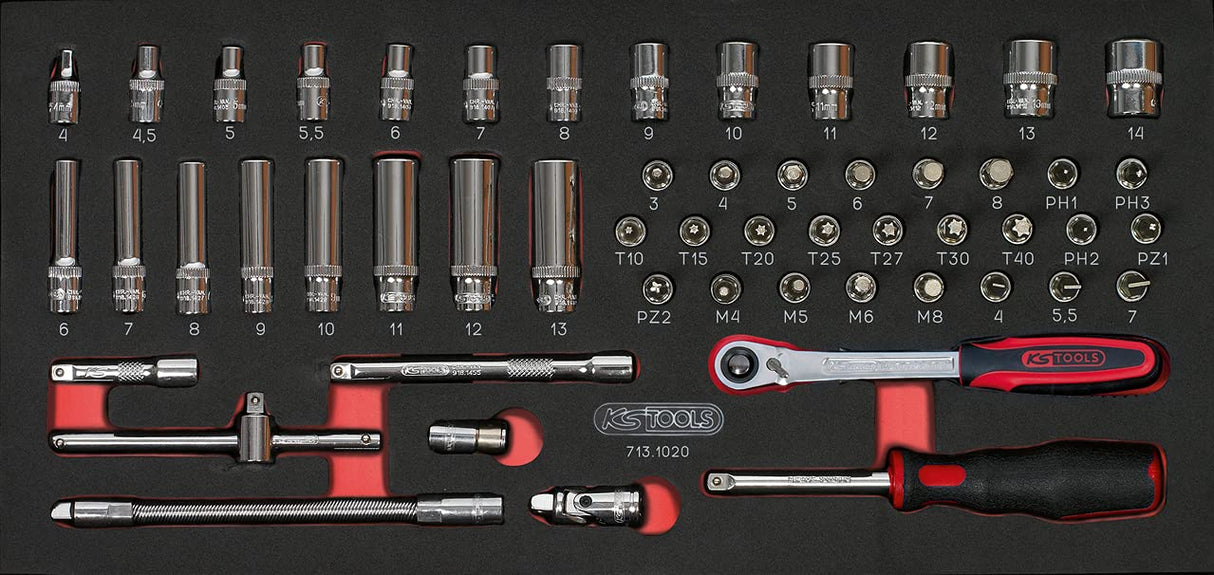 KS Tools 714.0158 Composición de 158 herramientas 3 cajones para carro