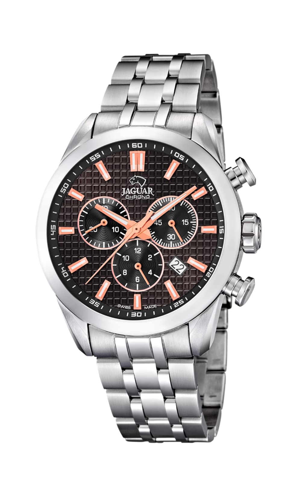 JAGUAR Reloj Modelo J865/4 de la colección ACAMAR, Caja de 43 mm Negro con Correa de Acero para Caballero