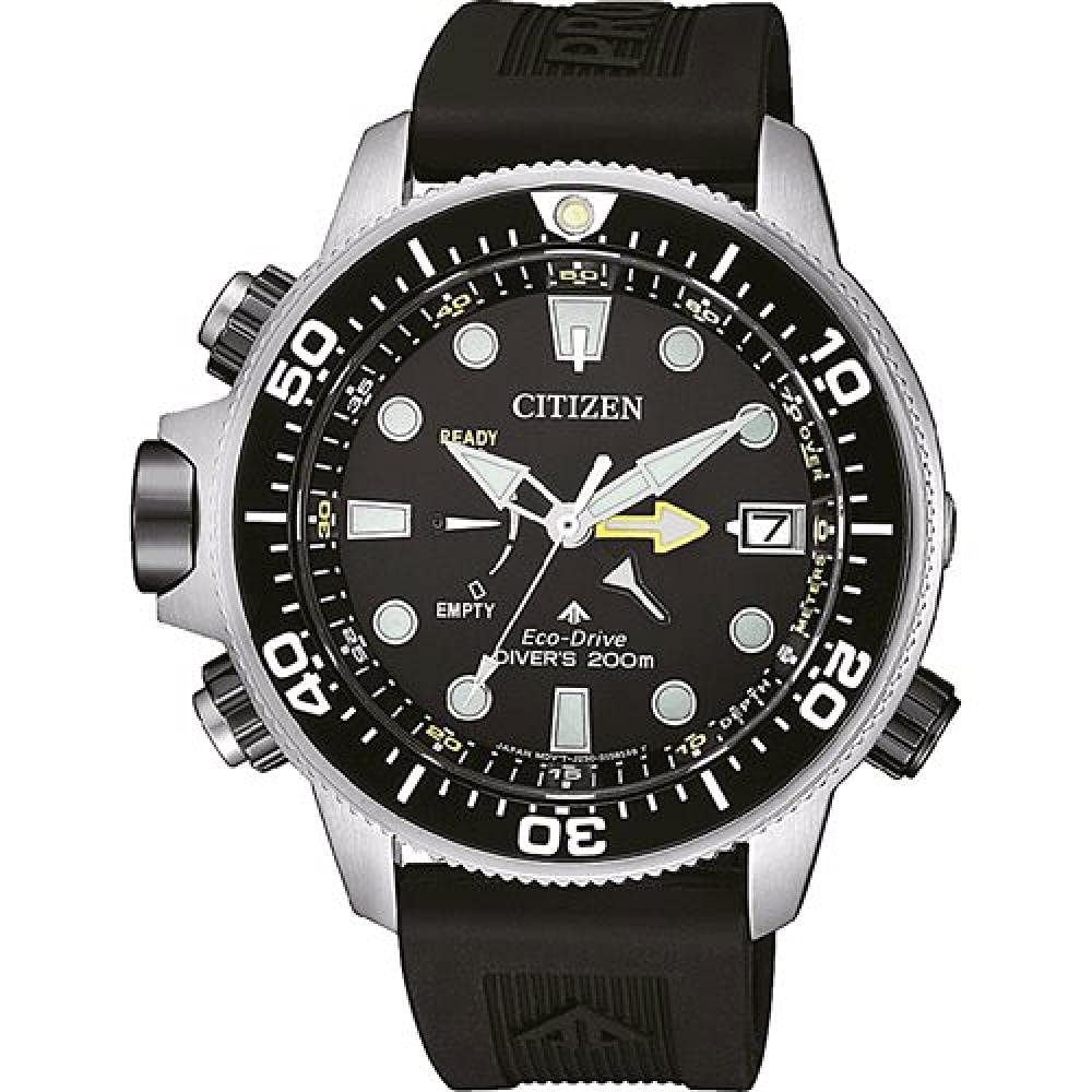 Citizen Reloj Aqualand Eco-Drive Bn2036-14e, Analógico Hombre, Negro (Black), 46MM