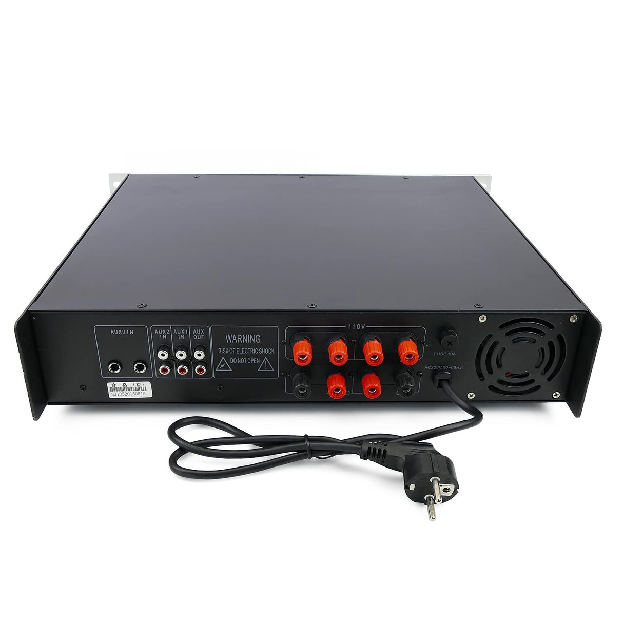 BeMatik - Amplificador para sonorización Profesional de 450W 110V 4 Zonas con Mic AUX MP3 Rack