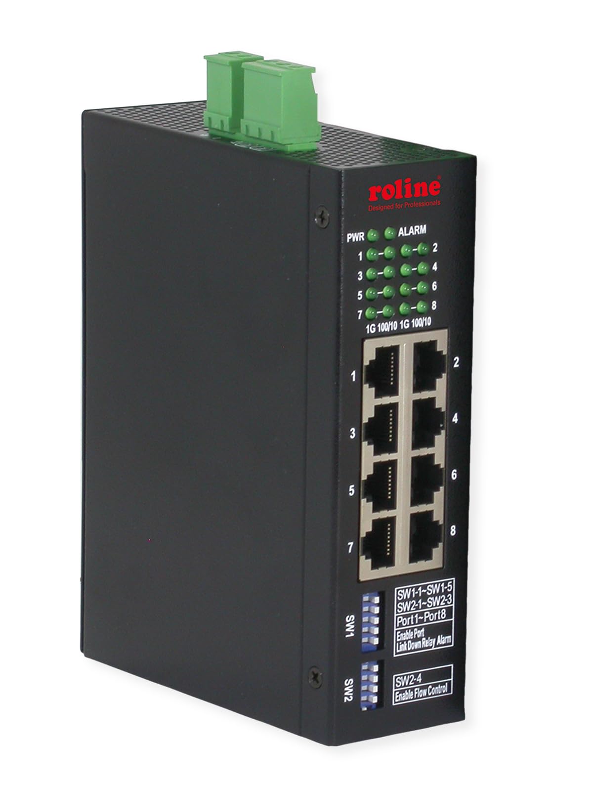 ROLINE Conmutador Gigabit Ethernet Industrial, 8 Puertos, gestionado por Web