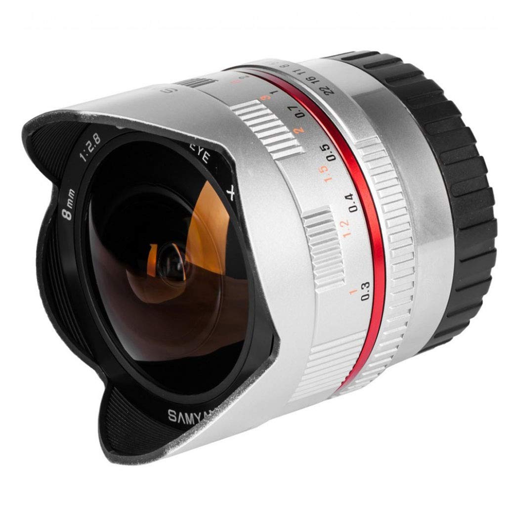 Samyang F1220306102 - Objetivo fotográfico CSC-Mirrorless para Sony E (Distancia Focal Fija 8mm, Apertura f/2.8-22 II UMC, Ojo de pez), Plateado