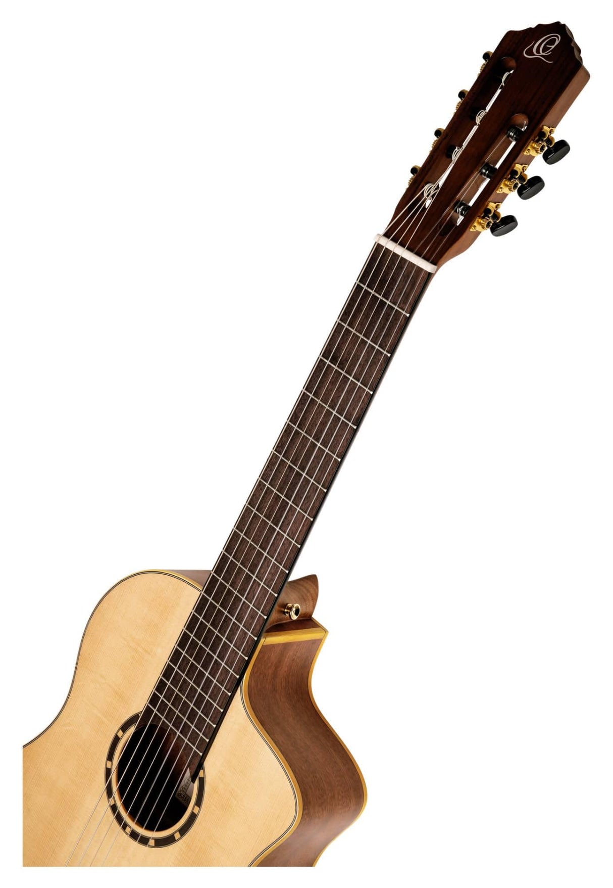 Ortega Guitars Family Series Pro - Guitarra de concierto de 7 cuerdas, electroacústica, abeto y sapele con acabado satinado, color natural, incluye funda (RCE133-7)