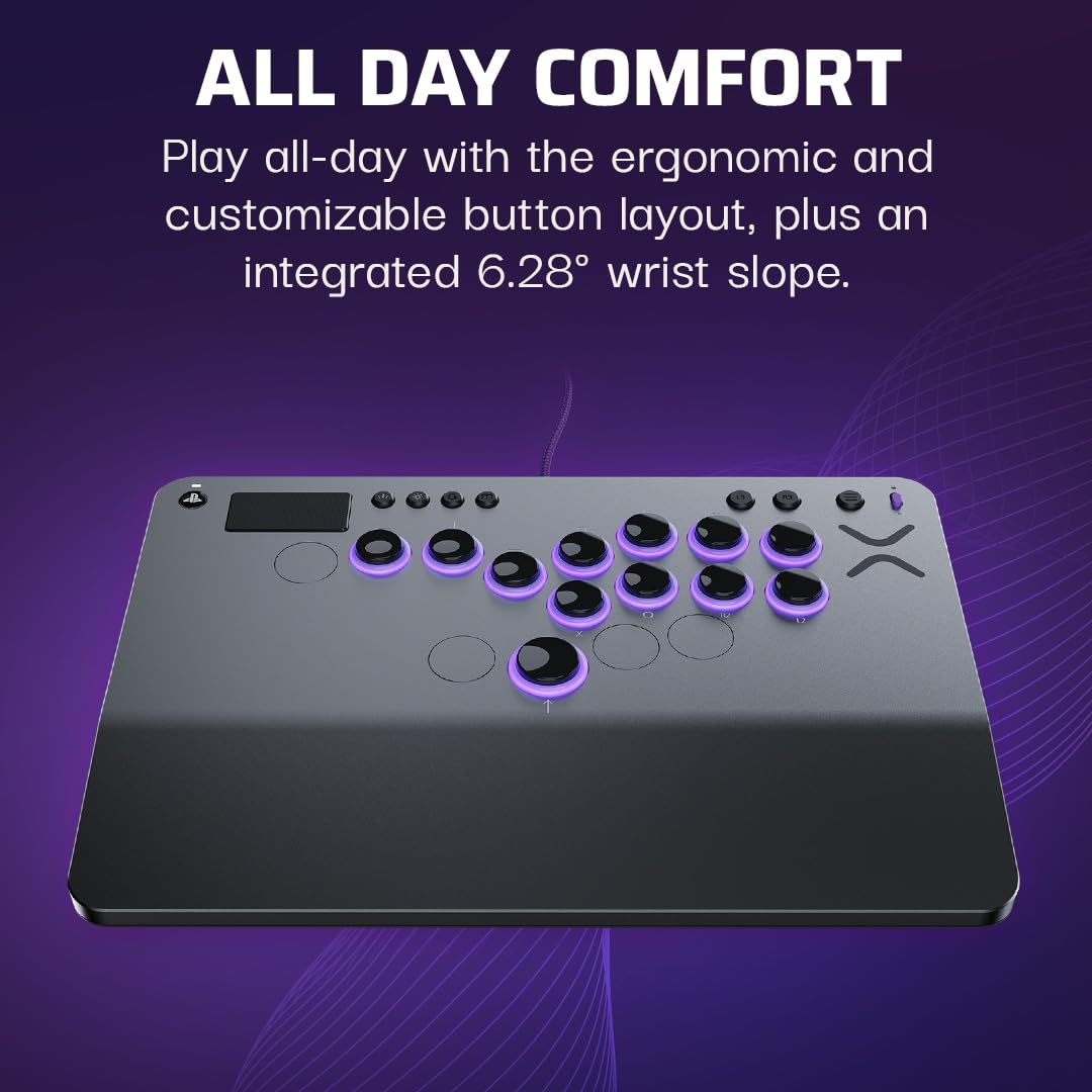 Turtle Beach Victrix Pro KO Leverless All Button Fight Stick for PlayStation 5, Officially Licensed PS5|PS4, Windows 10/11 PC, Customizable eSports Tournament Ready Controller, Gray