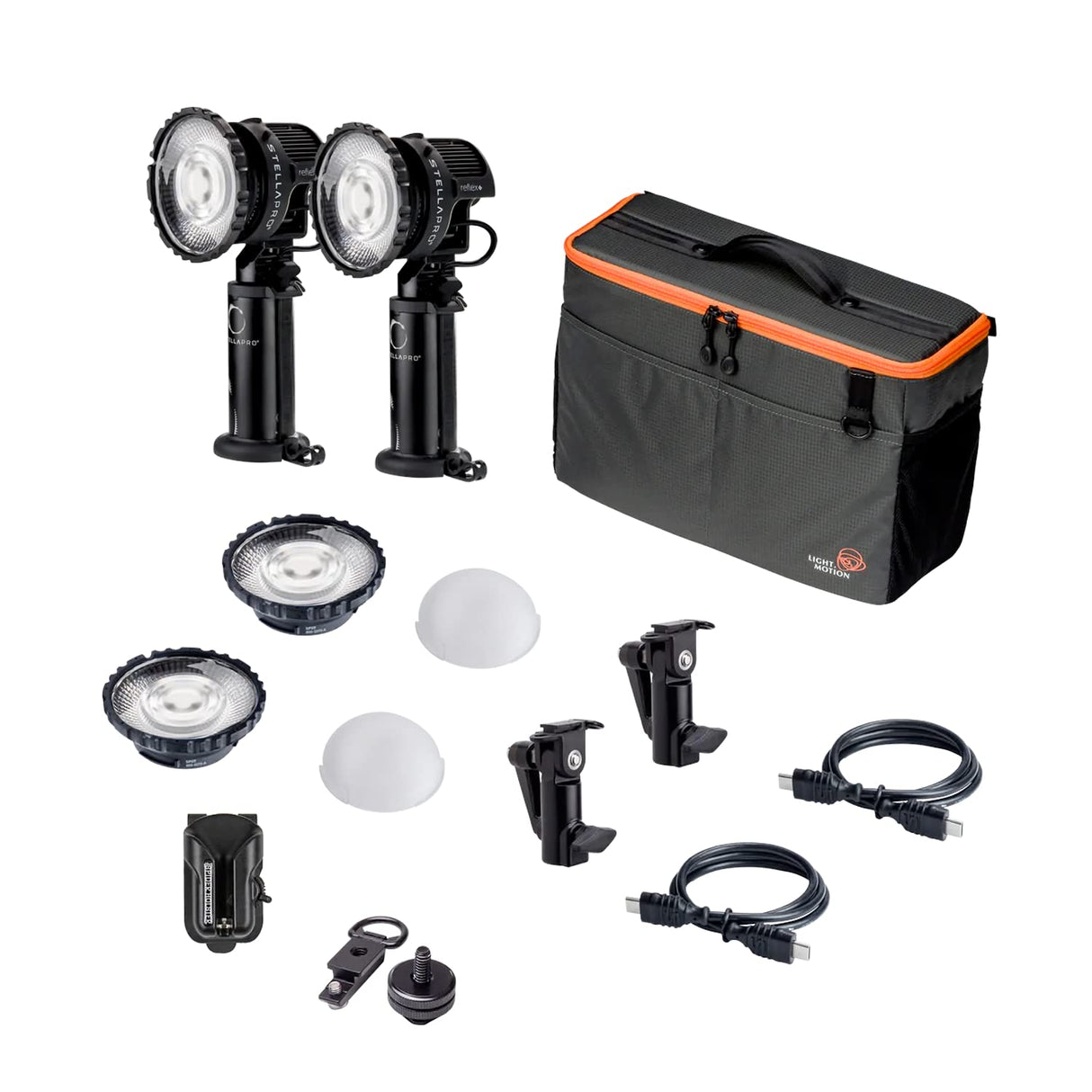 StellaPro Reflex S – luz LED Continua y Flash para fotografía, Set de 2 Luces
