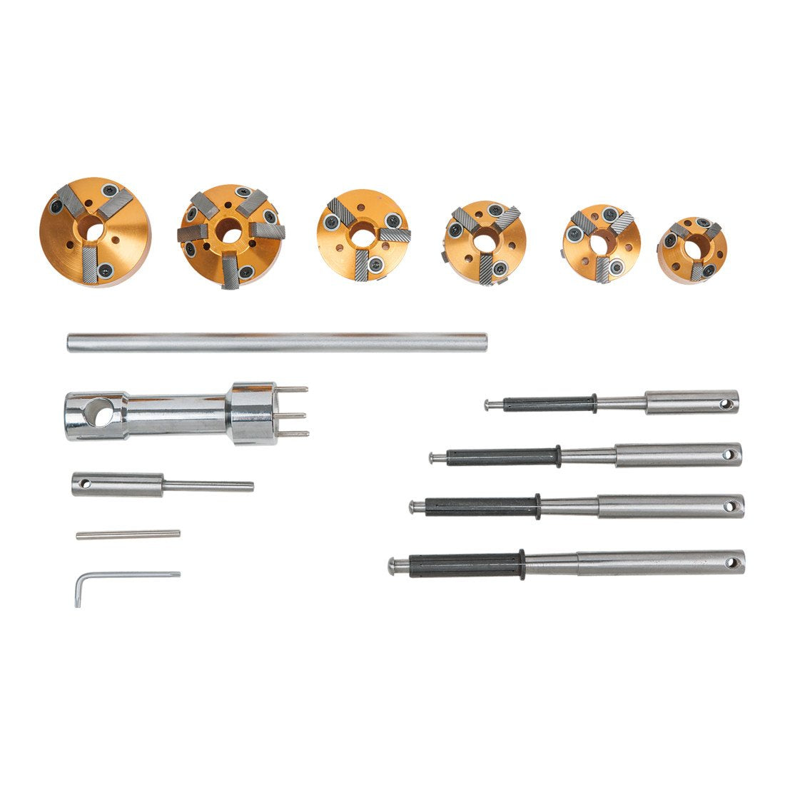 KS Tools 150.3570 Juego universal de fresado de válvulas para preparación de asientos de válvula, 12 pzs