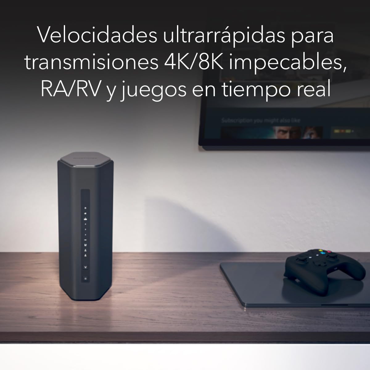 NETGEAR WiFi 7 Router Nighthawk tribanda (RS500), Velocidad inalámbrica BE12000 (hasta 12 Gbps), Cobertura de hasta 230 m² para 120 Dispositivos, Puerto de Internet de 2.5 G