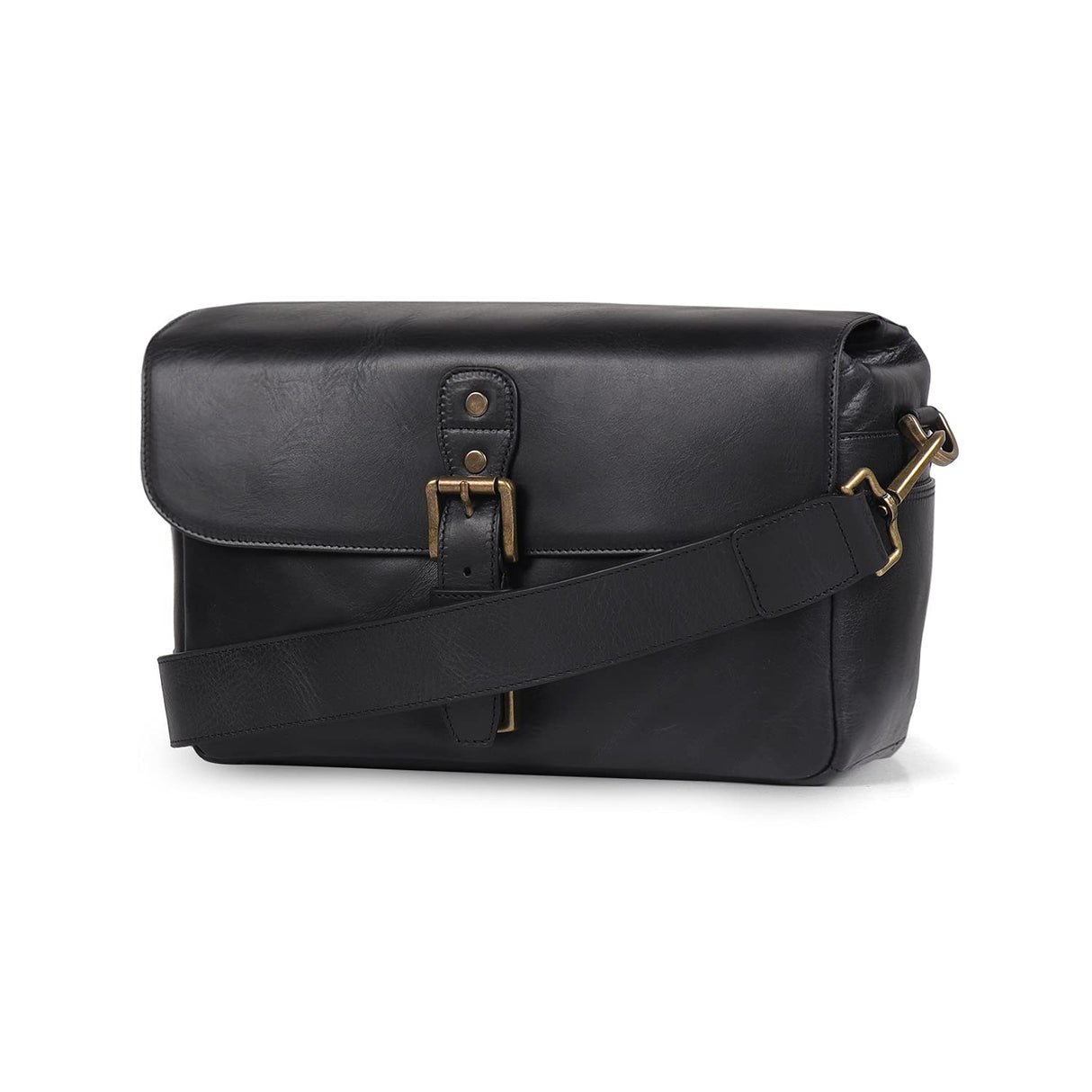 MegaGear Torres Mini Bolsa de mensajería de la cámara de Cuero Genuina para cámaras sin Espejo, instantáneas y DSLR - Maroon - Negro