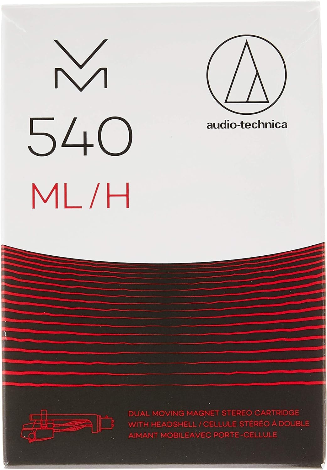Audio-Technica VM540ML/H Cápsula estéreo de doble imán móvil con aguja Microlinear y cabezal HS10 Rojo