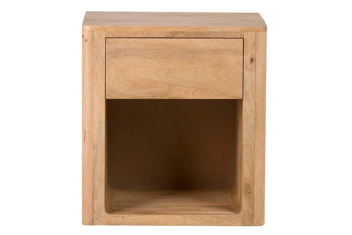 MESITA MADERA MANGO METAL MARRON VELORA 40x40x50CM