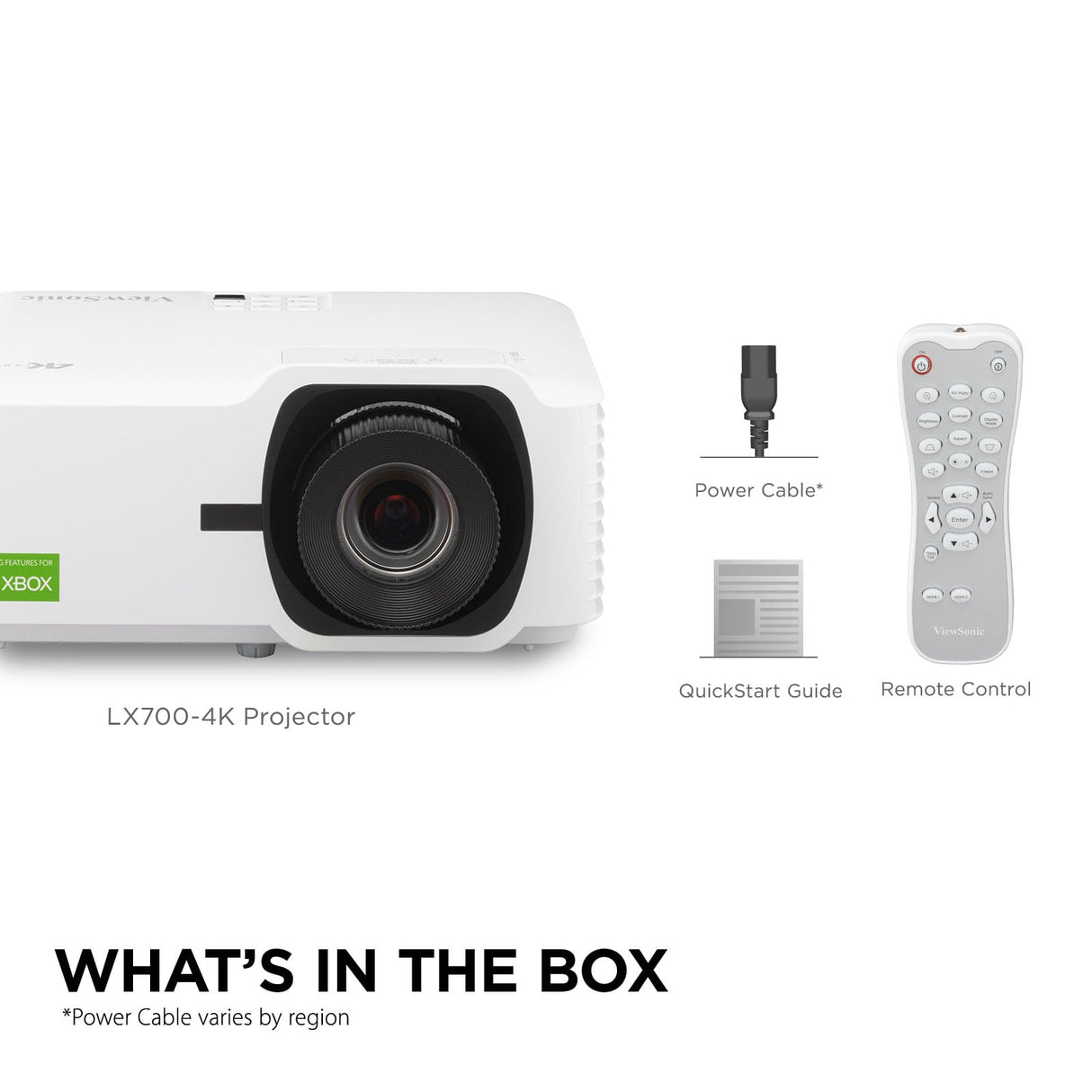 ViewSonic LX700-4K Proyector láser 4K, diseñado para Juegos Xbox y Cine en casa, Pantalla de 300 Pulgadas, 3500 lúmenes, HDR, HDMI/USB
