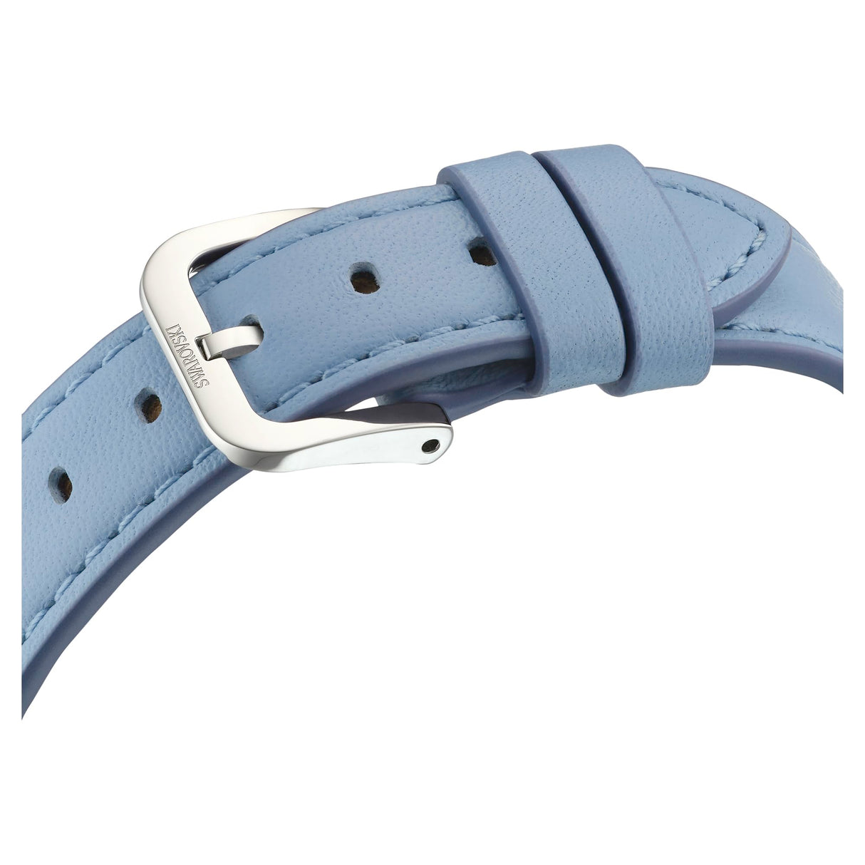 Swarovski Reloj Crystalline Lustre, Fabricación Suiza, Correa de Piel, Azul, Acero Inoxidable