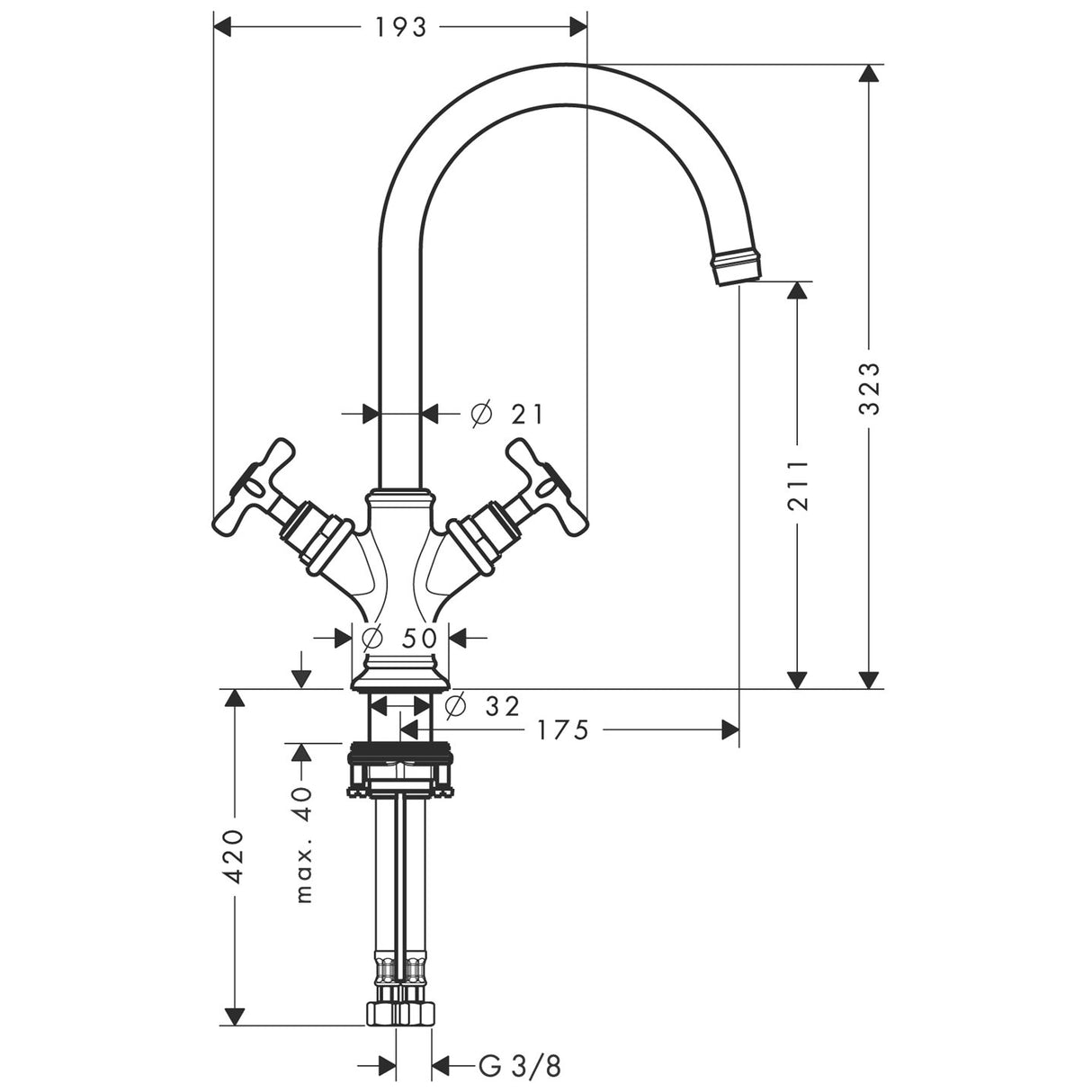 AXOR Montreux bimando lavabo cromo