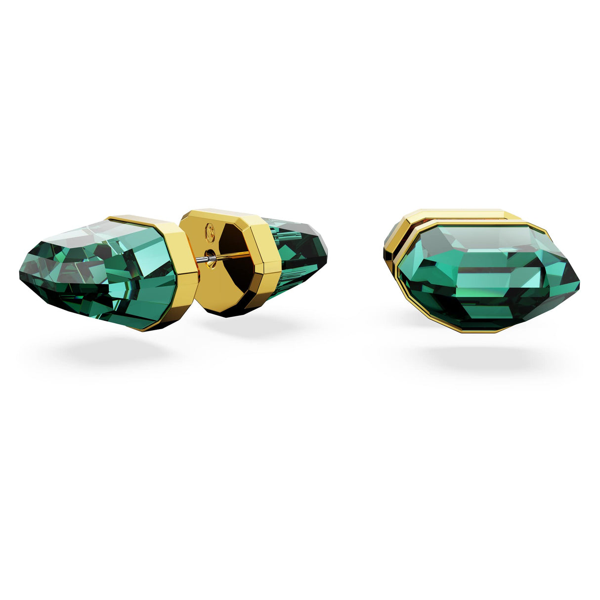 Pendientes Lucent Swarovski, cristal tallado verde en montura rodiada, de la colección Lucent de Swarovski