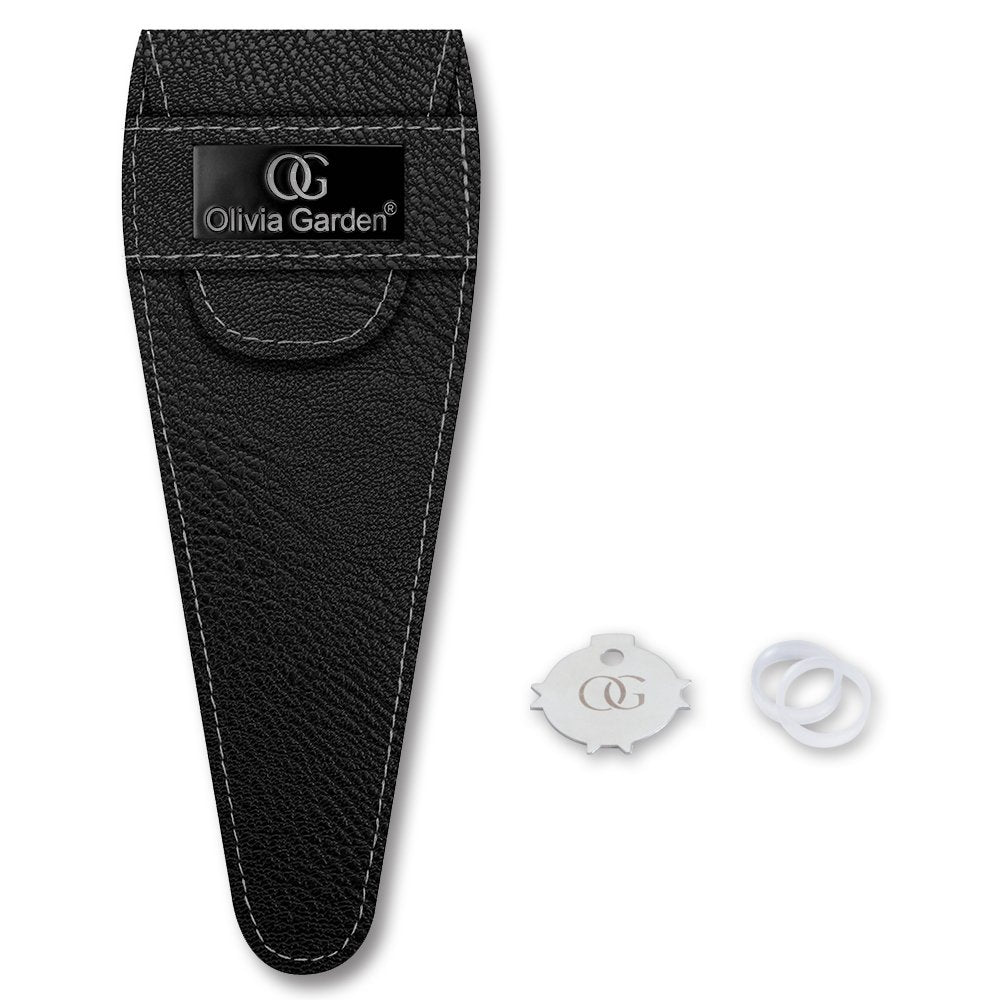 Olivia Garden SilkCut PRO Tijeras 5.00" - Cuchillas convexas de acero superior ultra afiladas, diseño elegante, cómodo, funda de corte incluida