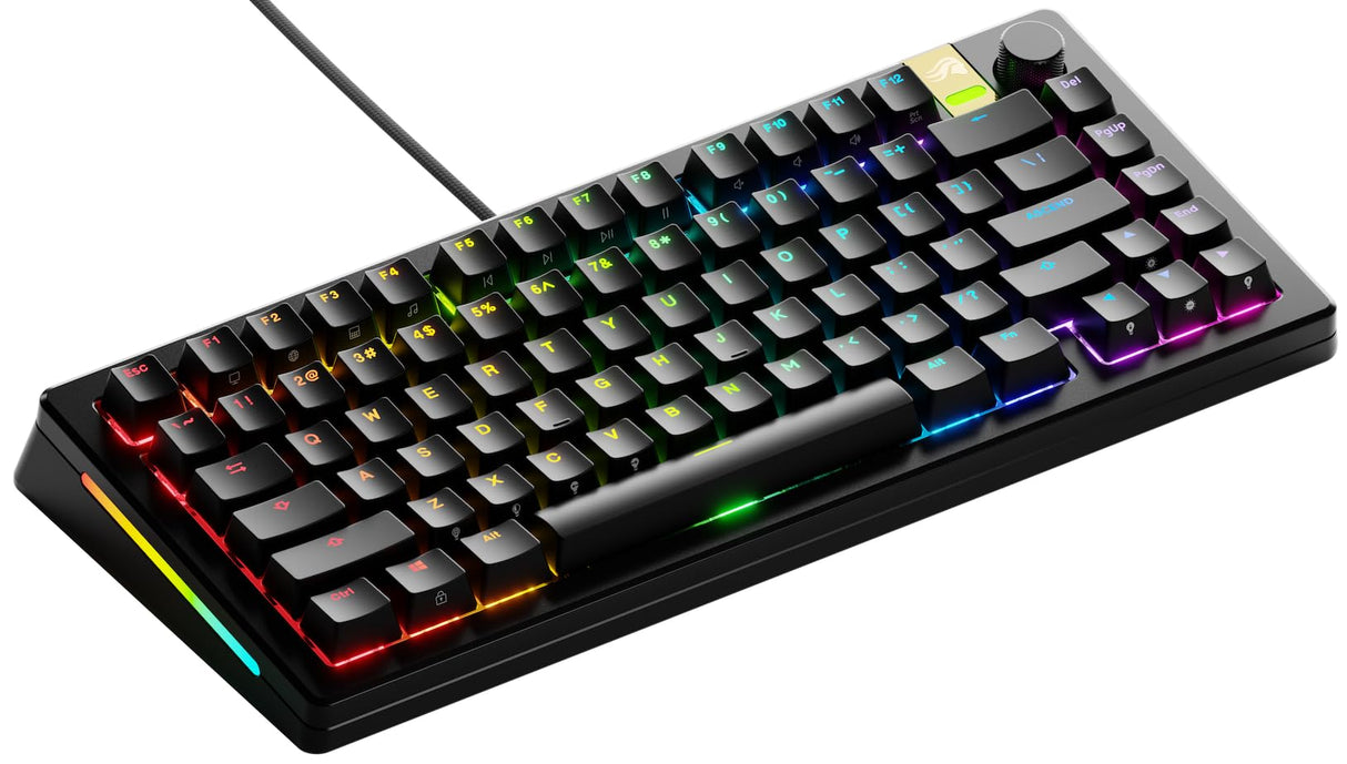 Glorious Gaming GMMK 3 Pro HE Teclado rápido Hall Effect, Carcasa Aluminio, tasa 8K, switches magnéticos/Hot Swap MX, Juntas modulares, TKL 75% QWERTY EE.UU. (Negro)