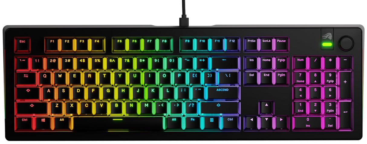 Glorious Gaming GMMK 3 anpassat mekaniskt gamingtangentbord, 100% fullstorlek, modulärt packningssystem, doubleshot PBT, aluminiumplatta, utbytbara 3- Och 5-stiftsbrytare, USA QWERTY - Svart