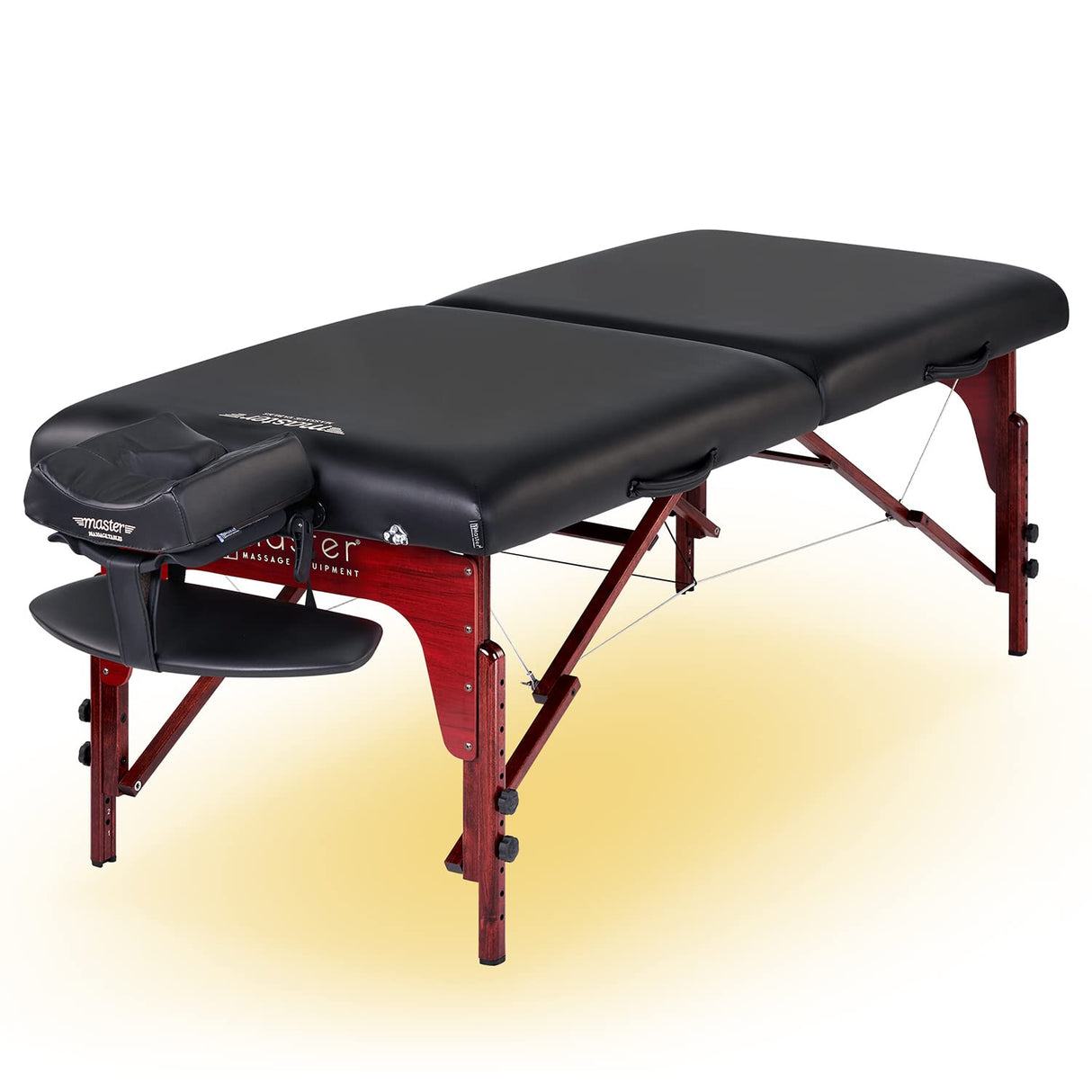 Master Massage Montclair - Camilla de Masaje, Reiki, Cama terapéutica, Plegable, con iluminación Ambiental, Madera, 71 cm, Color Negro