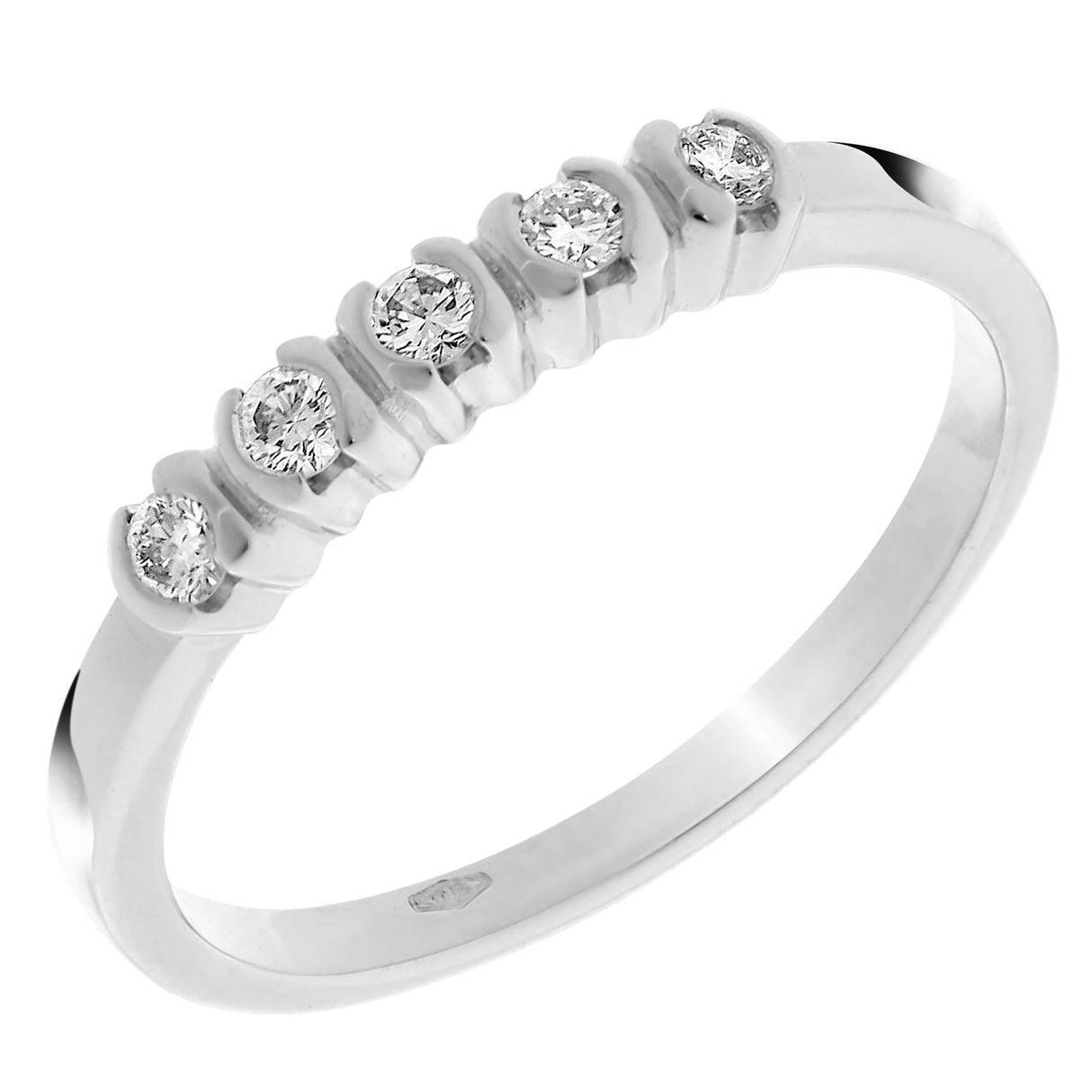 Orphelia Mujer 18 k (750) oro blanco redondo blanco diamante