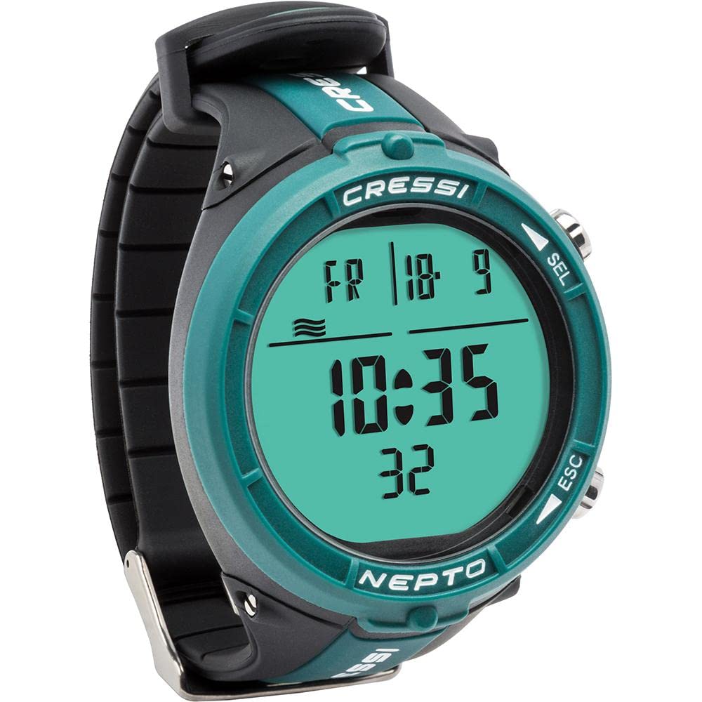 Cressi Nepto Watch Computer Reloj de computadora Freediving, Unisex, Verde, Talla única