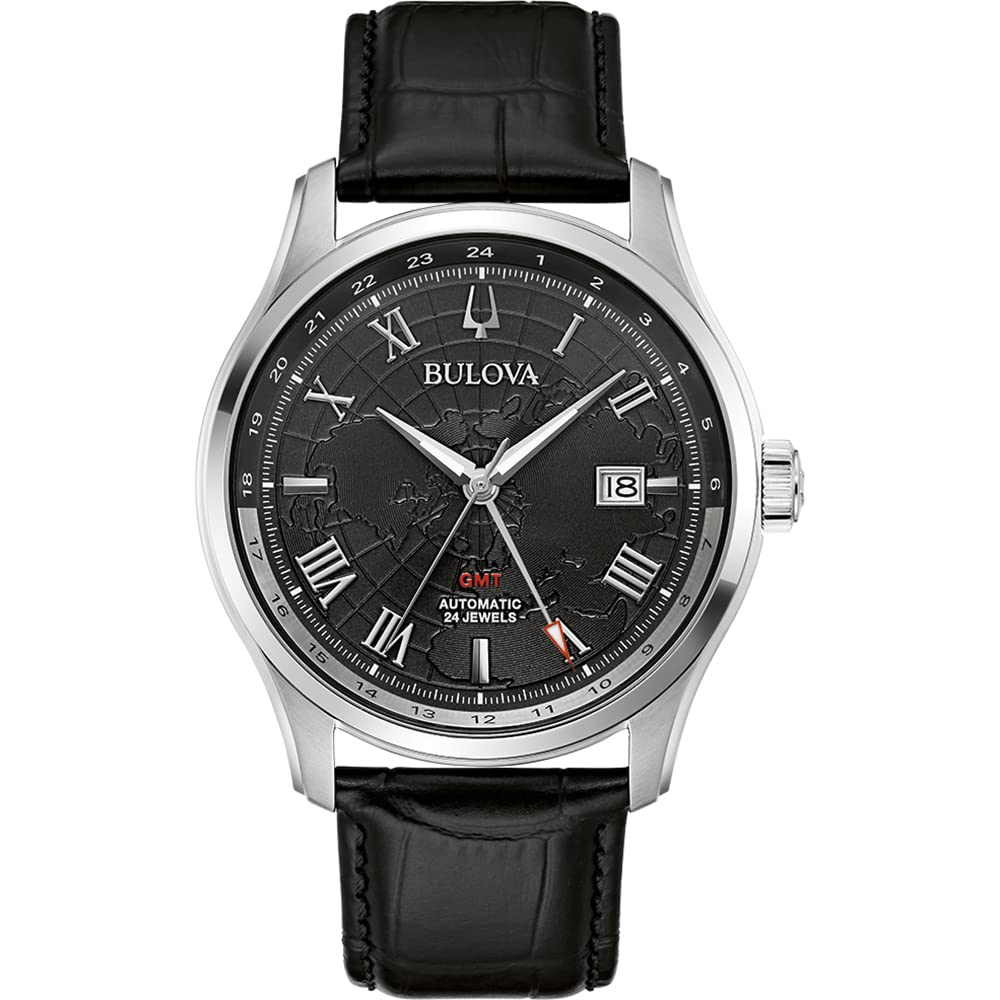 Bulova Reloj Analógico para Hombres de Automático con Correa en Cuero 96B387