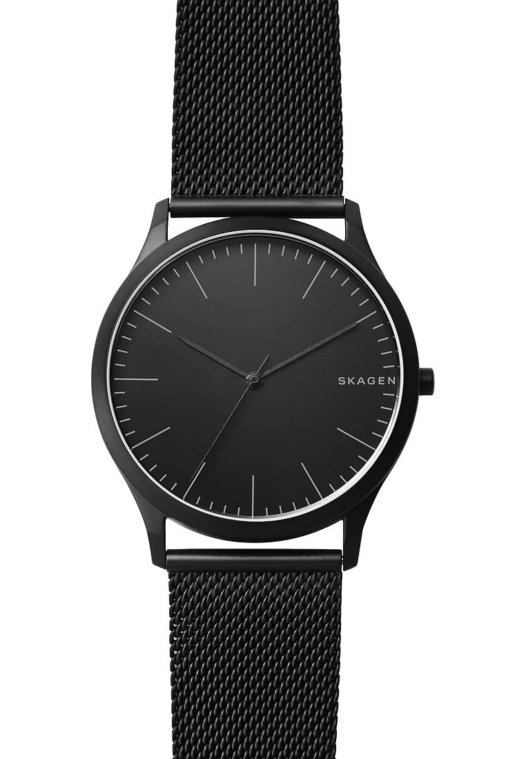 Skagen Jorn reloj para hombre, movimiento de cuarzo con correa de acero o piel, Negro y grafito, 41MM