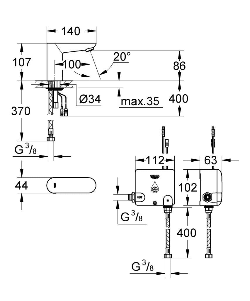 Grohe Euroeco E + Power Box Ref. 36384000
