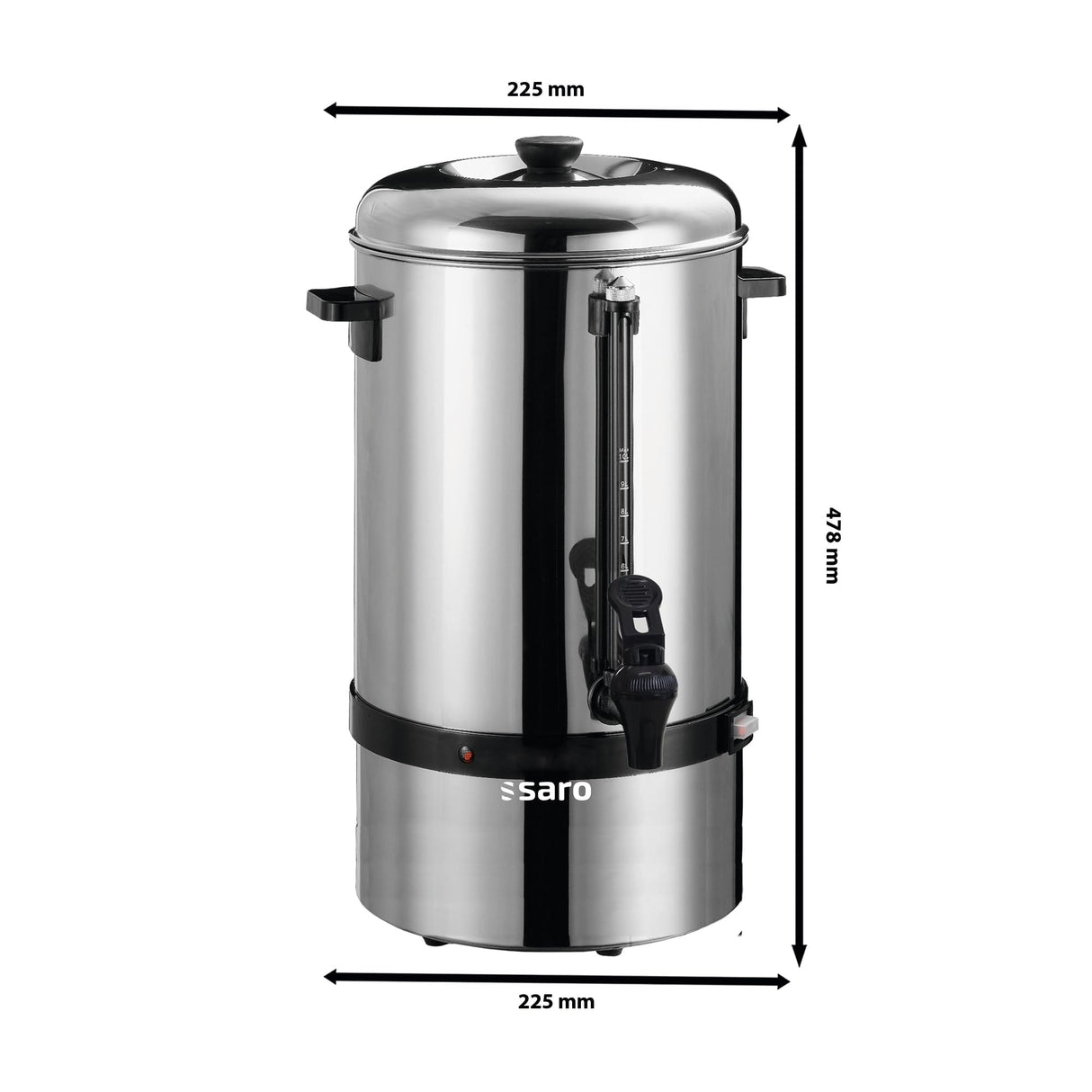 Saro Cafetera Gastro con filtro redondo, modelo Saromica 6005, cafetera industrial (6,75 litros, 40 tazas de café, función de preparación y conservación del calor), plata 317-1000