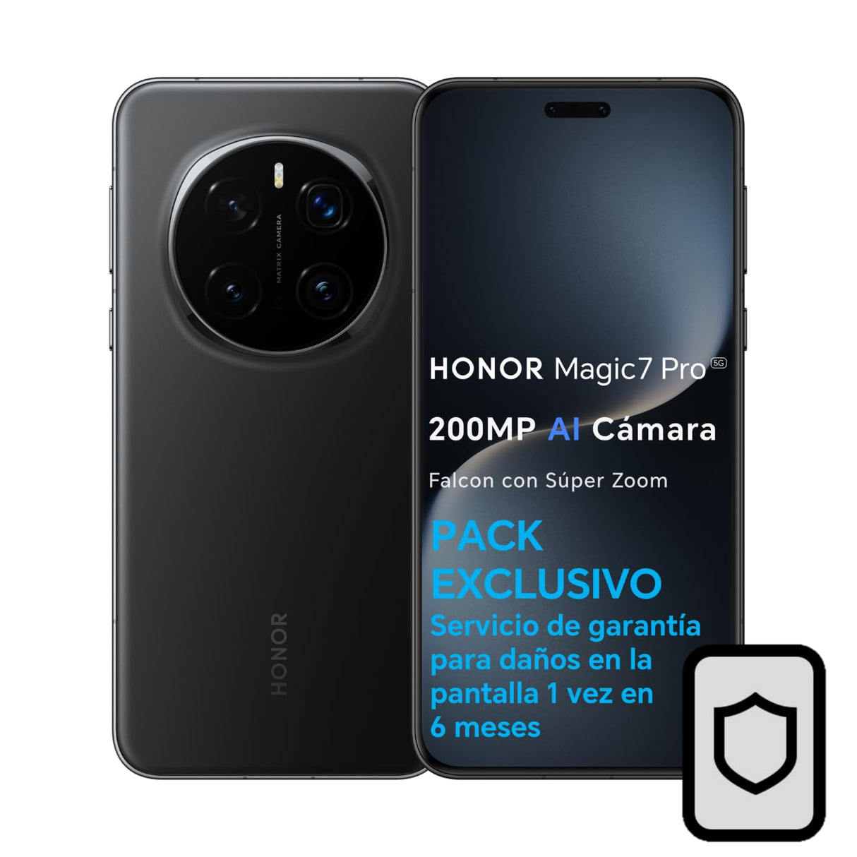 HONOR Magic7 Pro 5G - Smartphone de 12GB+512GB, 200MP AI Cámara con Súper Zoom, Pantalla 6.80" AMOLED, IP69&IP68, Batería de 5270mAh, Qualcomm Snapdragon 8 Elite, MagicOS 9.0 con Magic Portal, Black