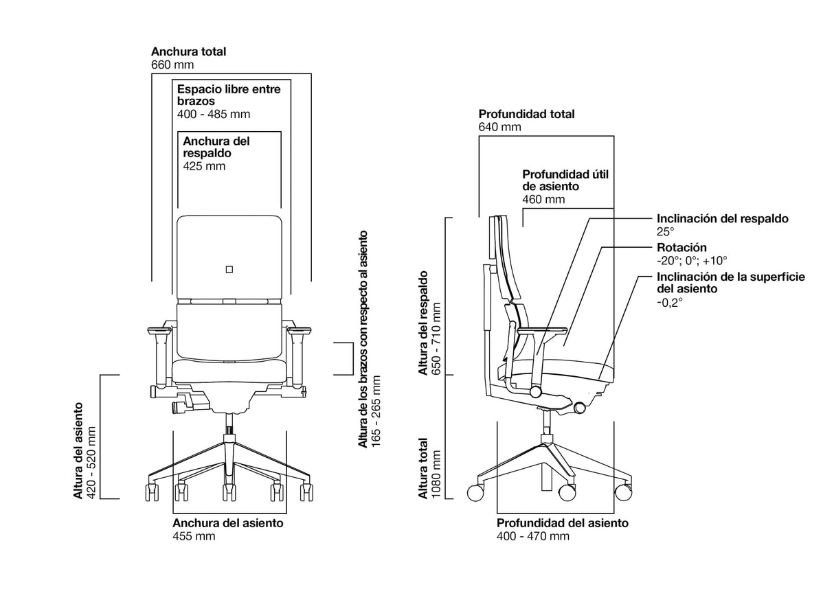 Steelcase Please, silla de oficina ergonómica con respaldo alto regulable en altura y brazos regulables Ónix