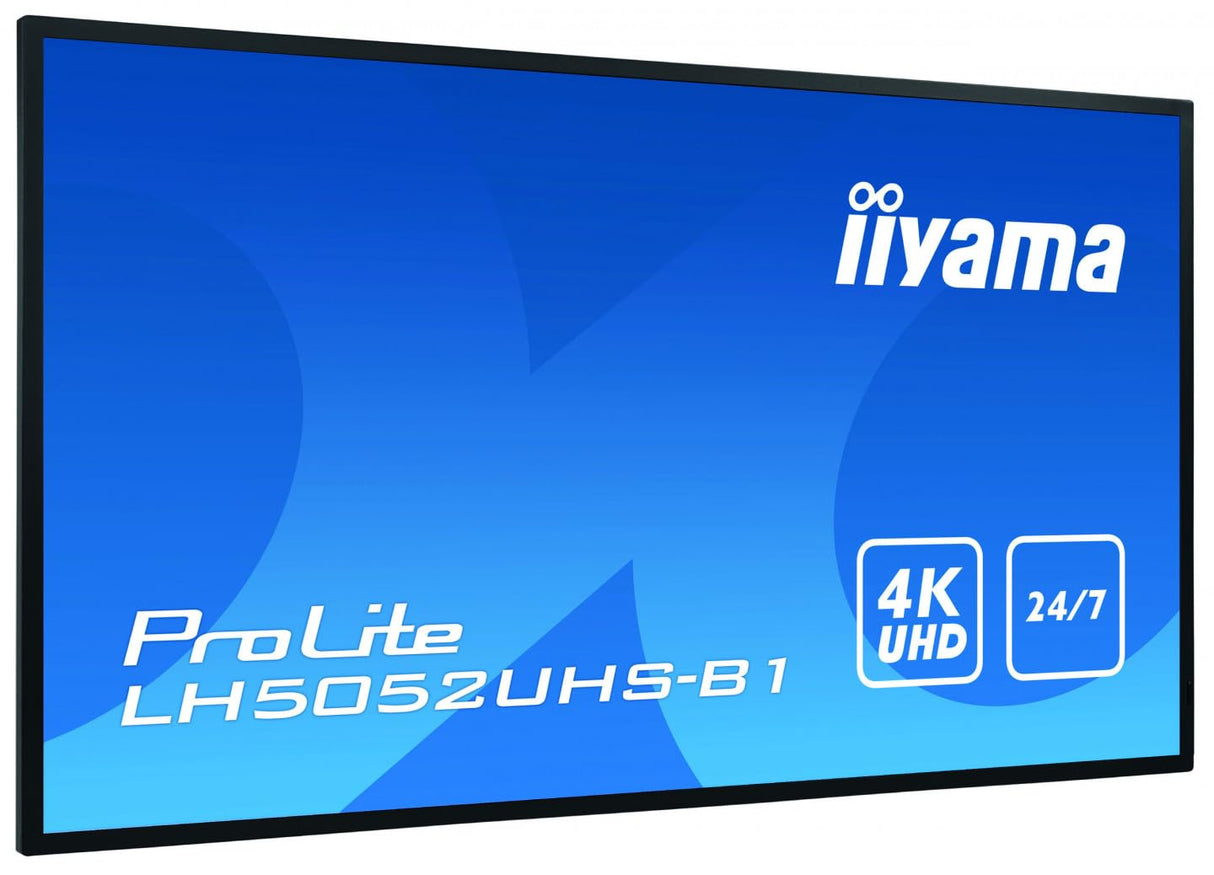 iiyama Prolite LH5052UHS-B1 - Reproductor Multimedia (125,7 cm, 49,5 Pulgadas, VA, LED, 4K, UHD (VGA, DVI, HDMI, DisplayPort, USB2.0, RS-232c, RJ45), Android OS, Ranura Micro SD, SDM-L, 24/7, Negro
