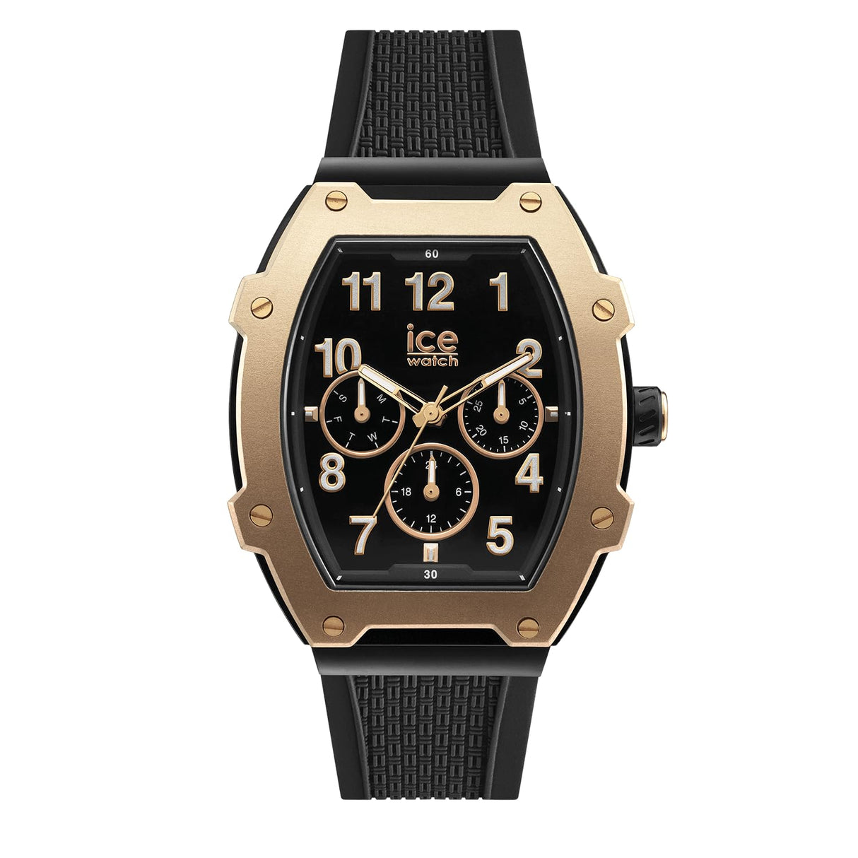 ICE-WATCH - Ice boliday Black Rose-Gold - Reloj Negro para Hombre con Correa de Silicona - 023315 (Medium)