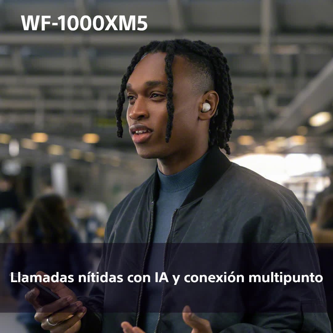 Sony Auriculares inalámbricos con Noise Cancelling WF-1000XM5, Bluetooth, Auriculares in-Ear, micrófono, hasta 24 Horas de batería, Carga rápida, IPX4, Alexa y Google Assitant, iOS y Android - Plata