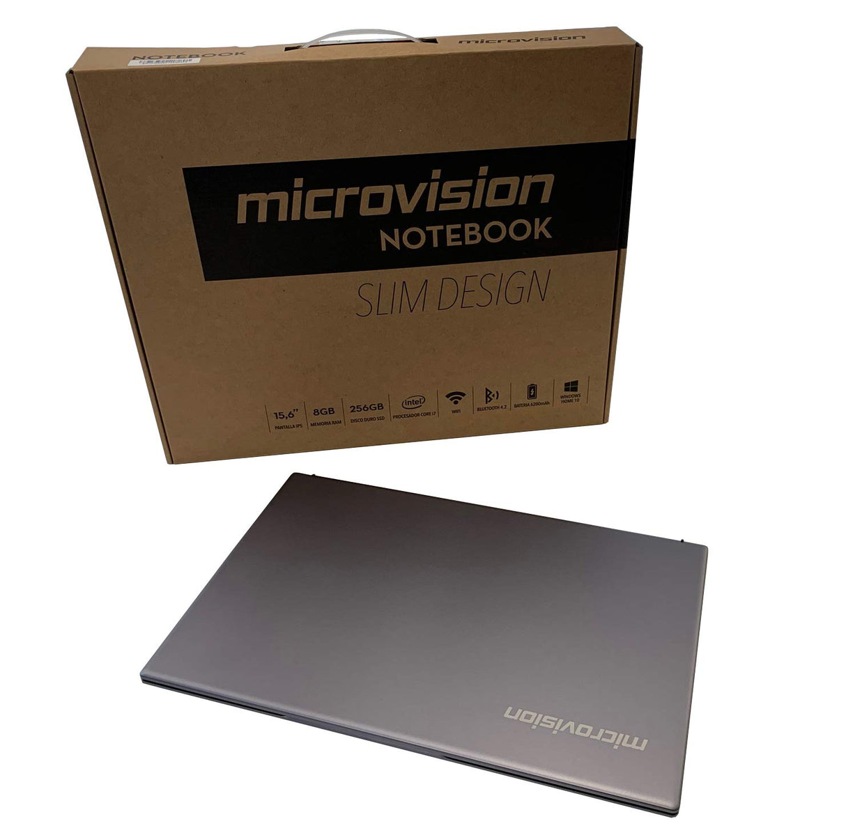 MicroVision N1507P7 - Ordenador portátil de 15.6" FullHD (Intel Core i7-7567U, 8GB RAM, 256GB SSD, Intel graphics, Windows 10) Gris - Teclado QWERTY Español