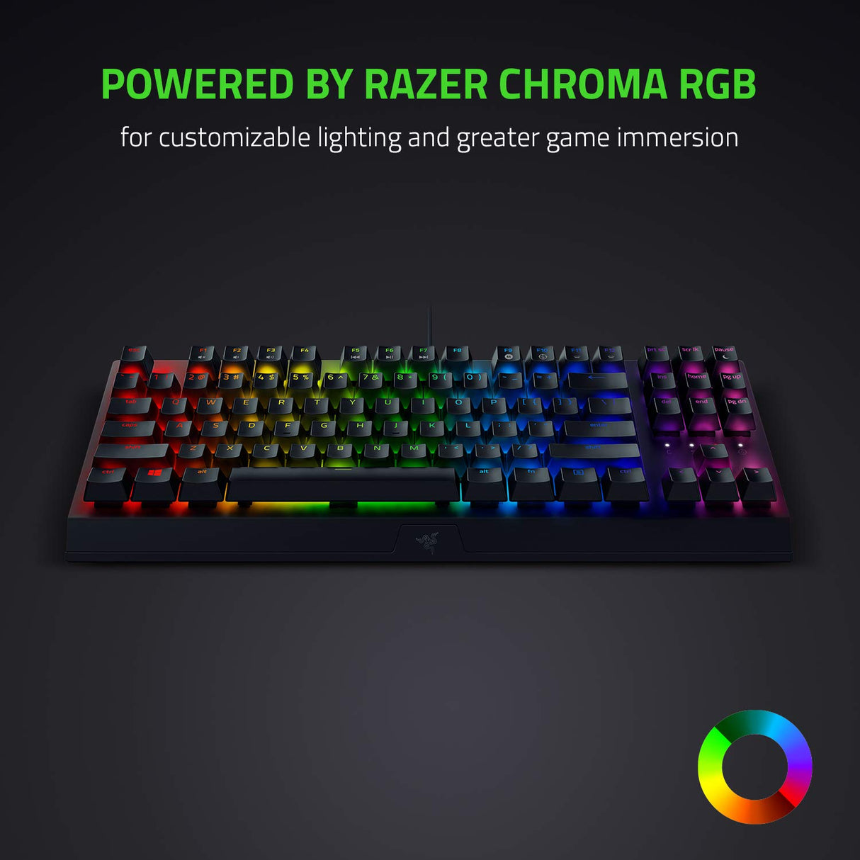 Razer BlackWidow V3 Tenkeyless (Yellow Switch) - Teclado compacto para juegos con interruptores mecánicos (teclas ABS, iluminación RGB Chroma) Teclado Español - Negro