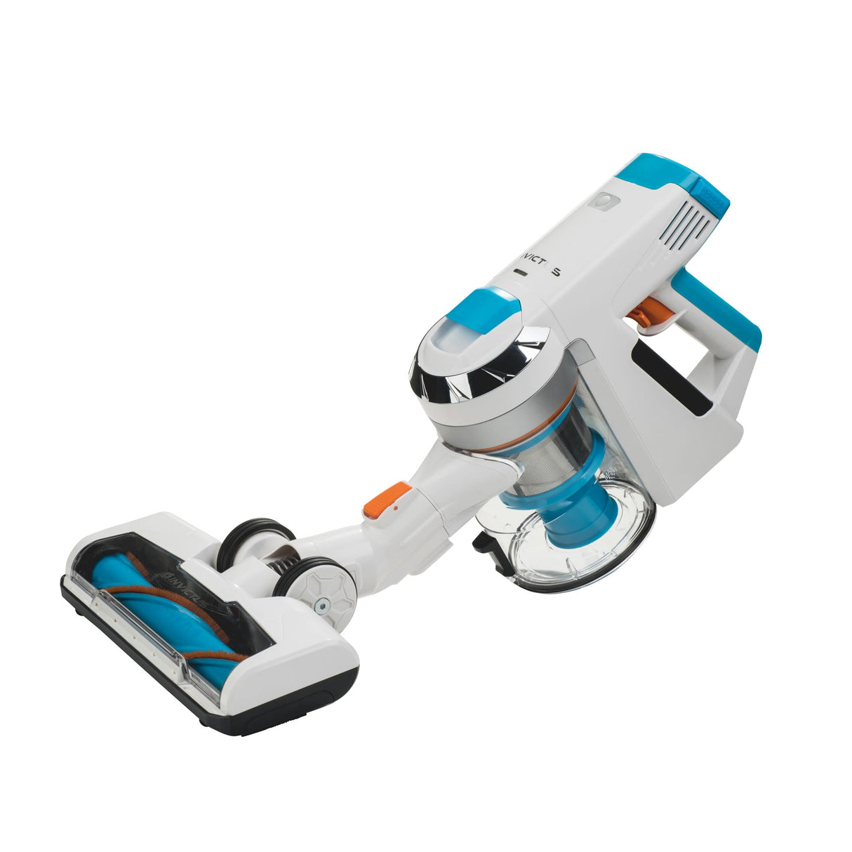 Genius Invictus X7 - Aspirador inalámbrico 2 en 1 (13 Piezas) con Potencia de succión de 380 W y Luces LED integradas, batería de Iones de Litio (30 min), Color Blanco y Azul