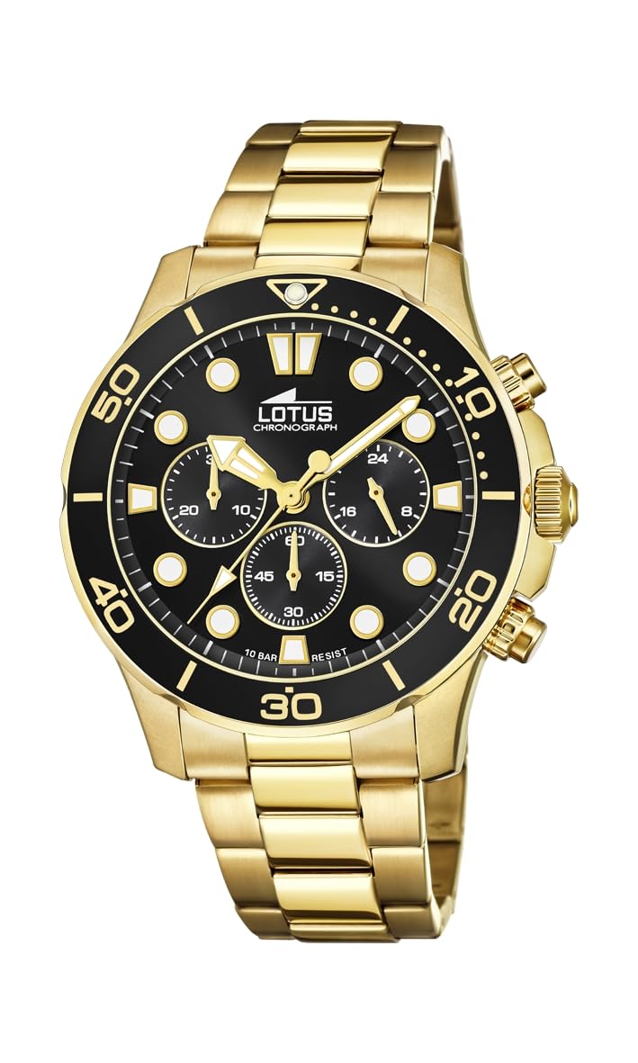 LOTUS Reloj Hombre 18758/3 Excellent Caja de Acero Inoxidable 316l Dorado Correa de Acero Inoxidable 316l Dorado