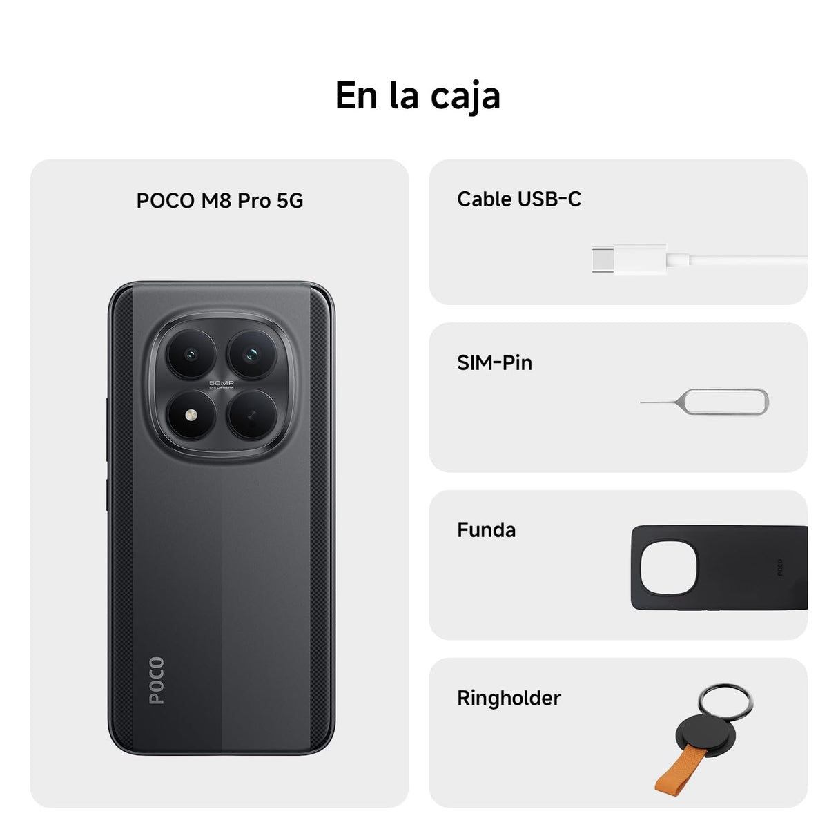 XIAOMI POCO M8 Pro 5G - Smartphone de 12+512GB, Pantalla de 6,83" 1.5K AMOLED, Snapdragon 7s Gen 4, cámara de 50MP, Hypercharge 100W, Cargador no Incluido, Negro (Versión ES)