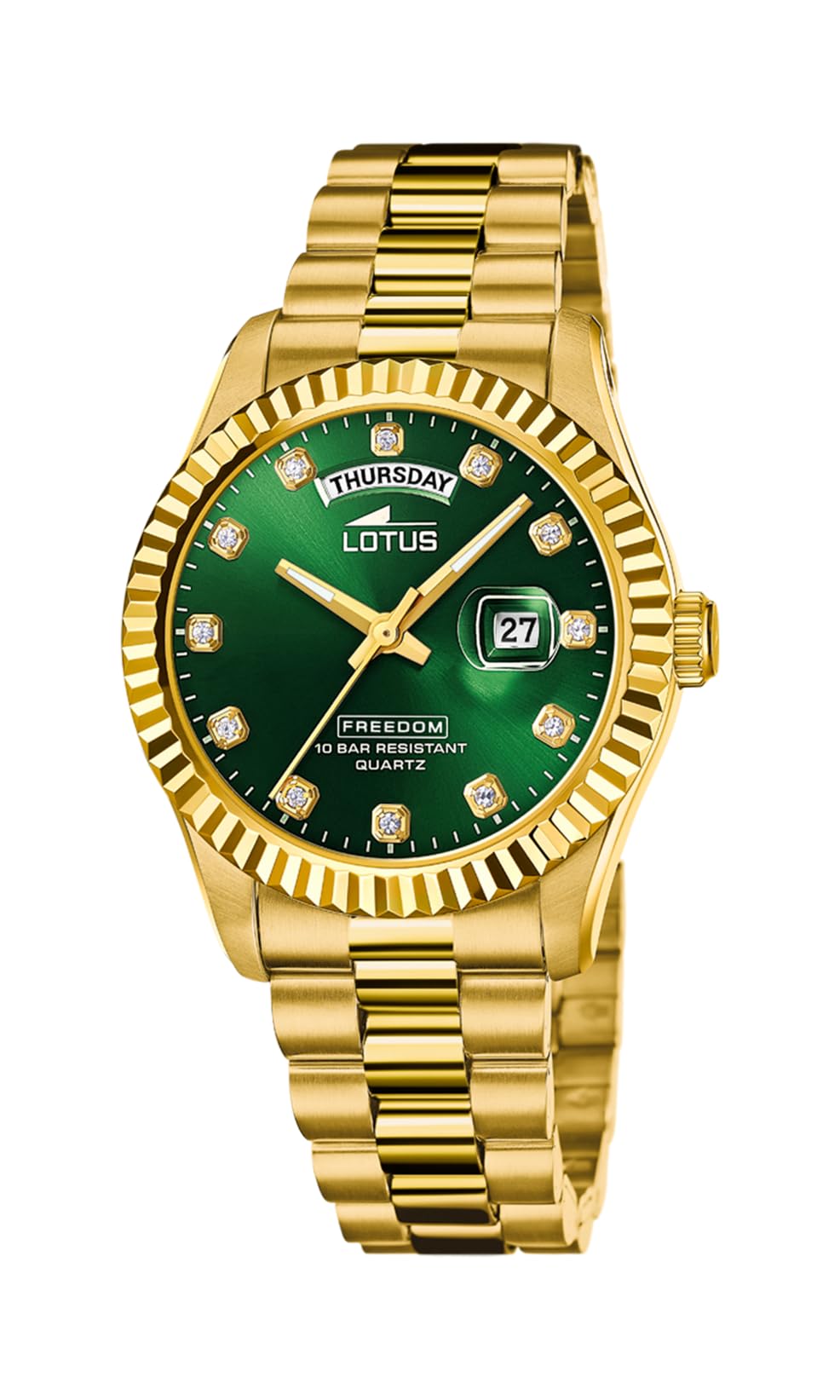 Lotus Reloj Hombre 18857/6 Freedom Caja de Acero Inoxidable 316l Dorado Correa de Acero Inoxidable 316l Dorado