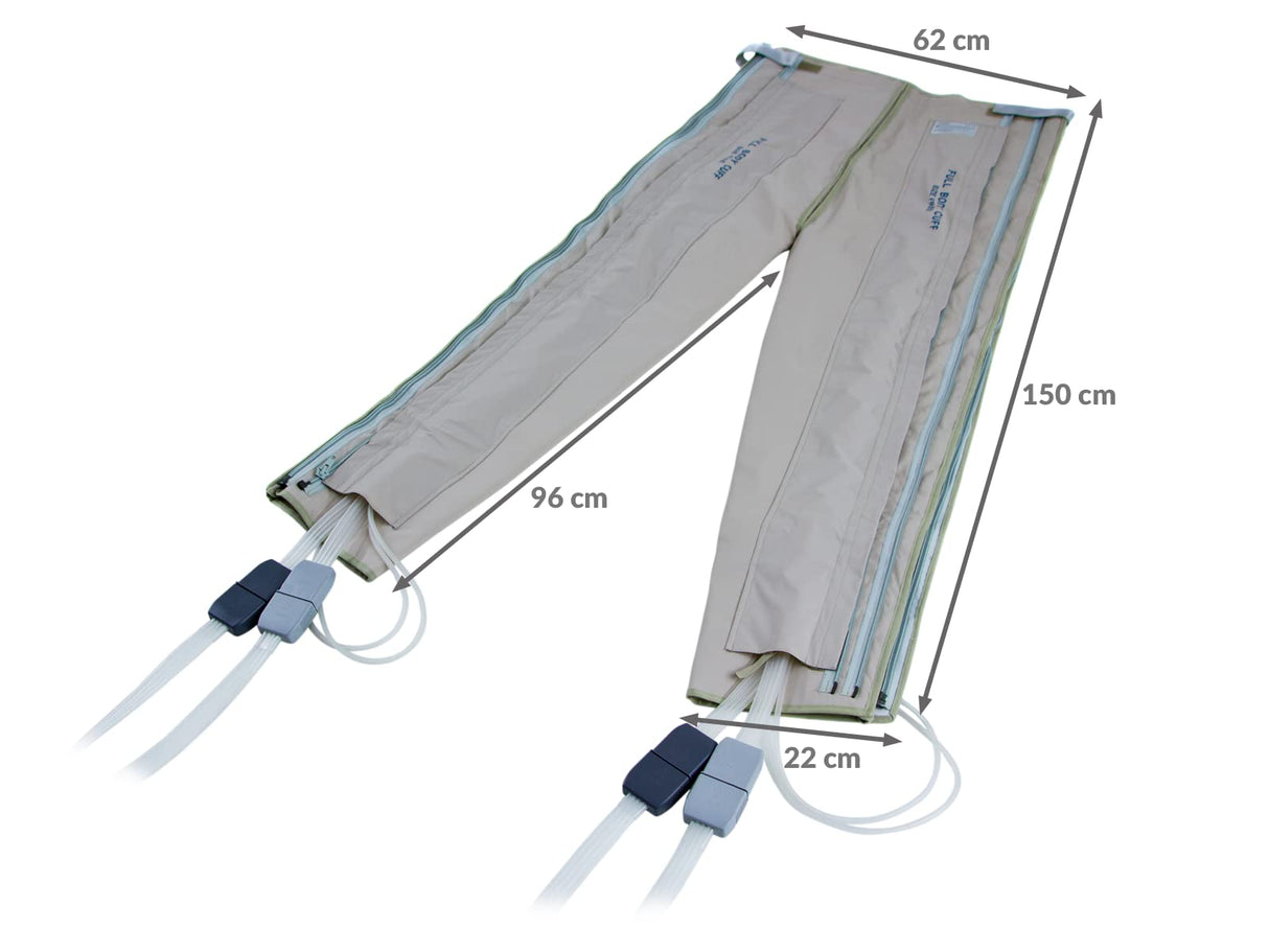 QUIRUMED Máquina de presoterapia MQ-500 con Full Body y cuatro salidas, Dispositivo de Masaje, Drenaje linfático, Aumenta circulación sanguínea, pantalla LDC